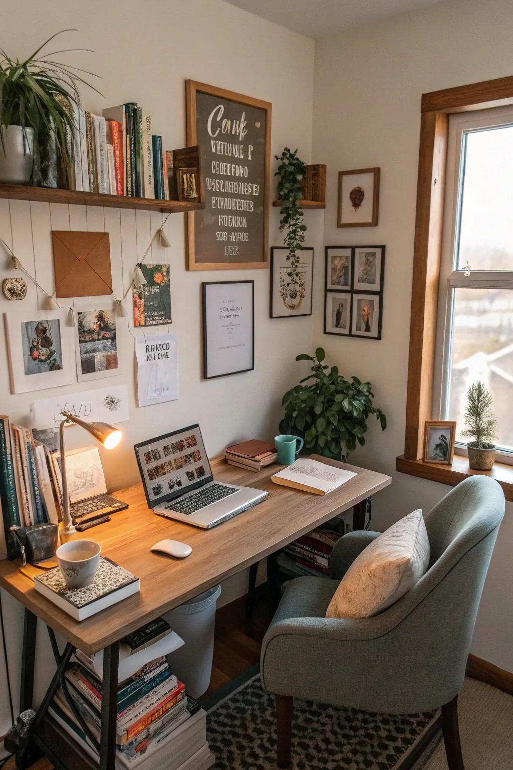 Personalized decor adds character to your Zoom background.
