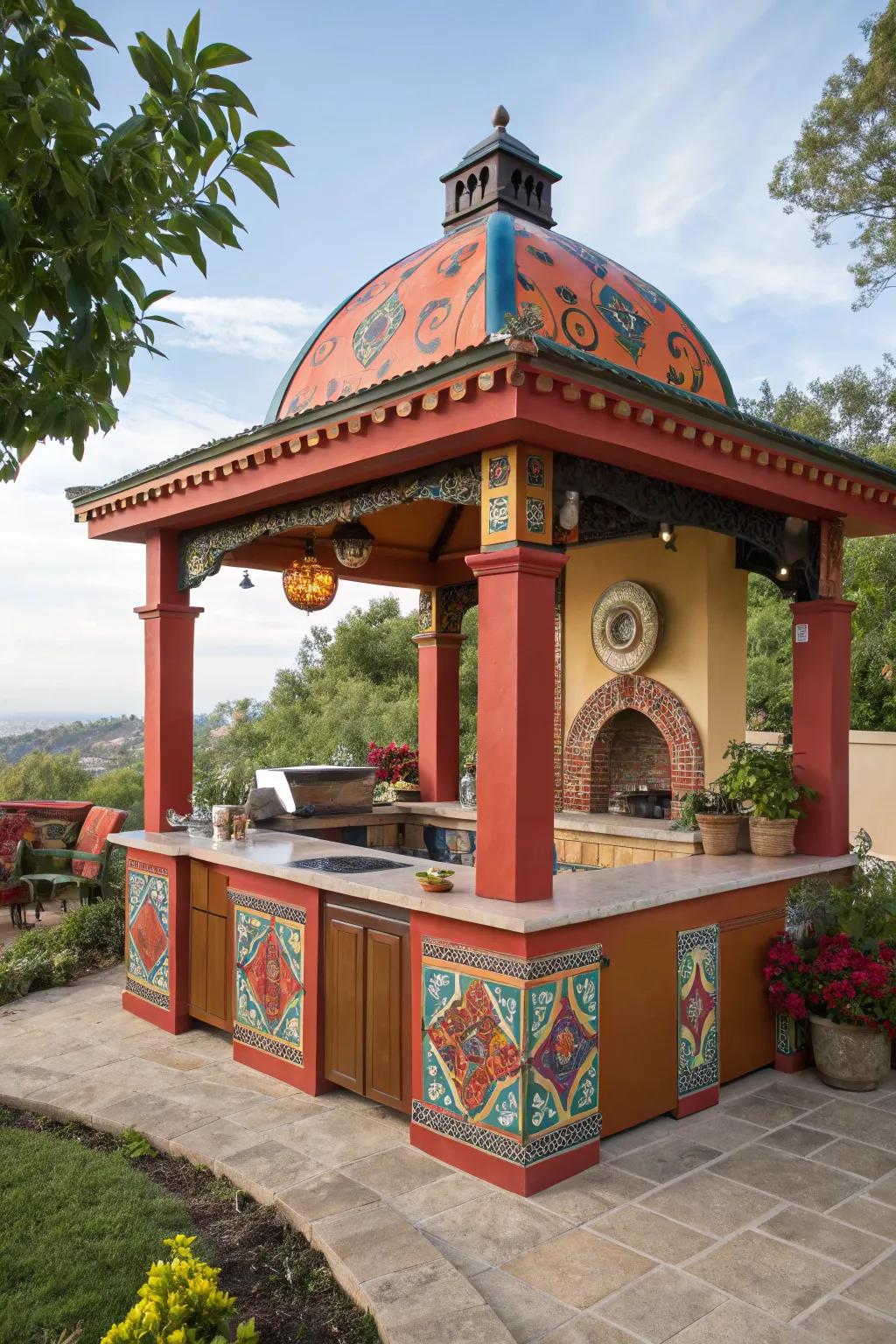Make a bold claim with a creative outdoor kitchen gazebo.