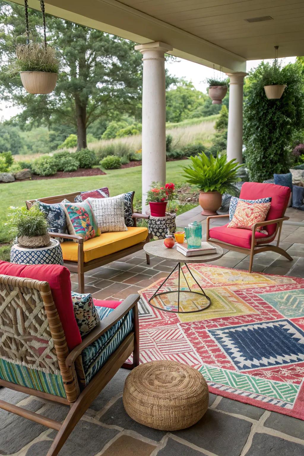 Eclectic vibe with mixed patterns.