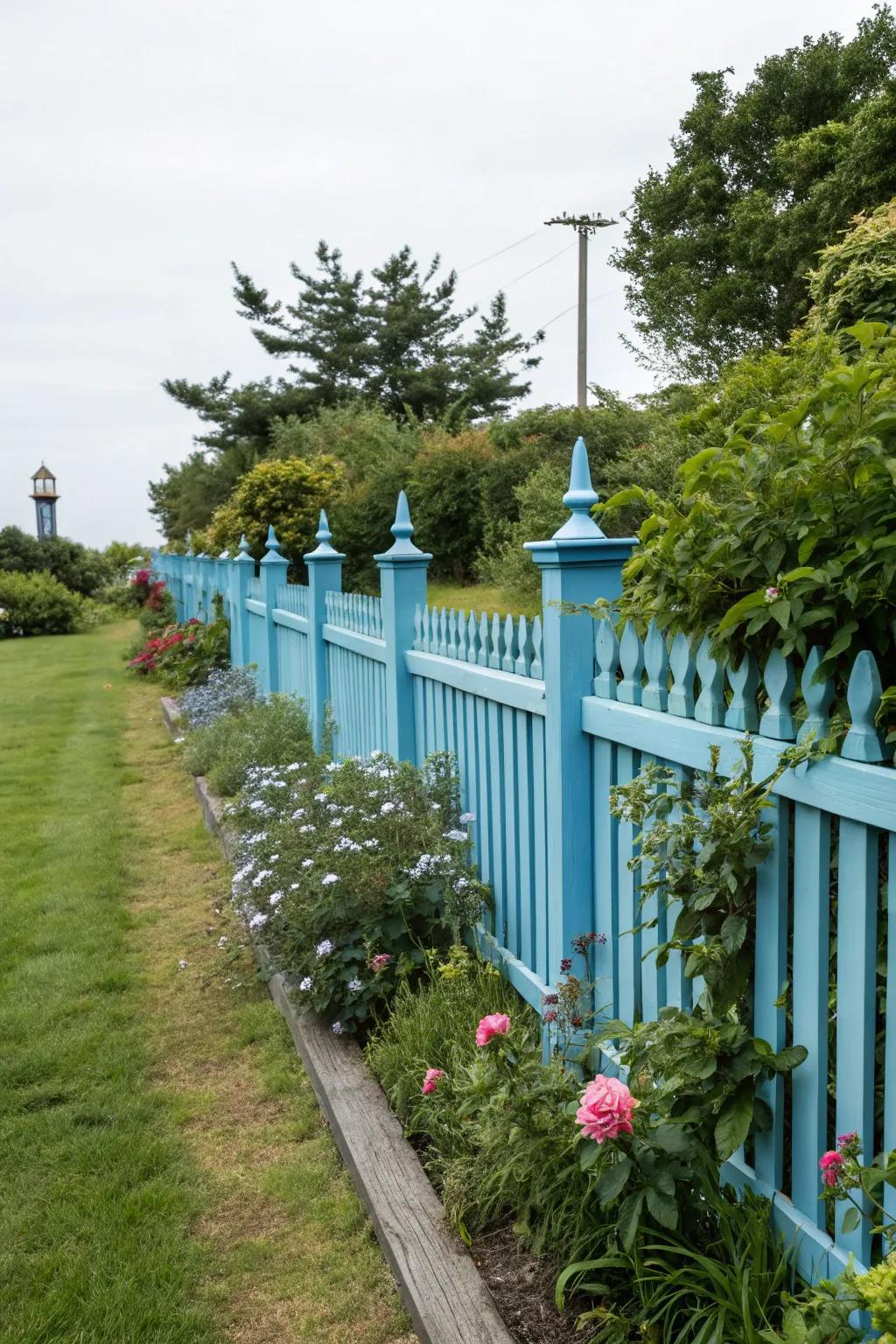 Ocean blues transform gardens into serene coastal escapes.
