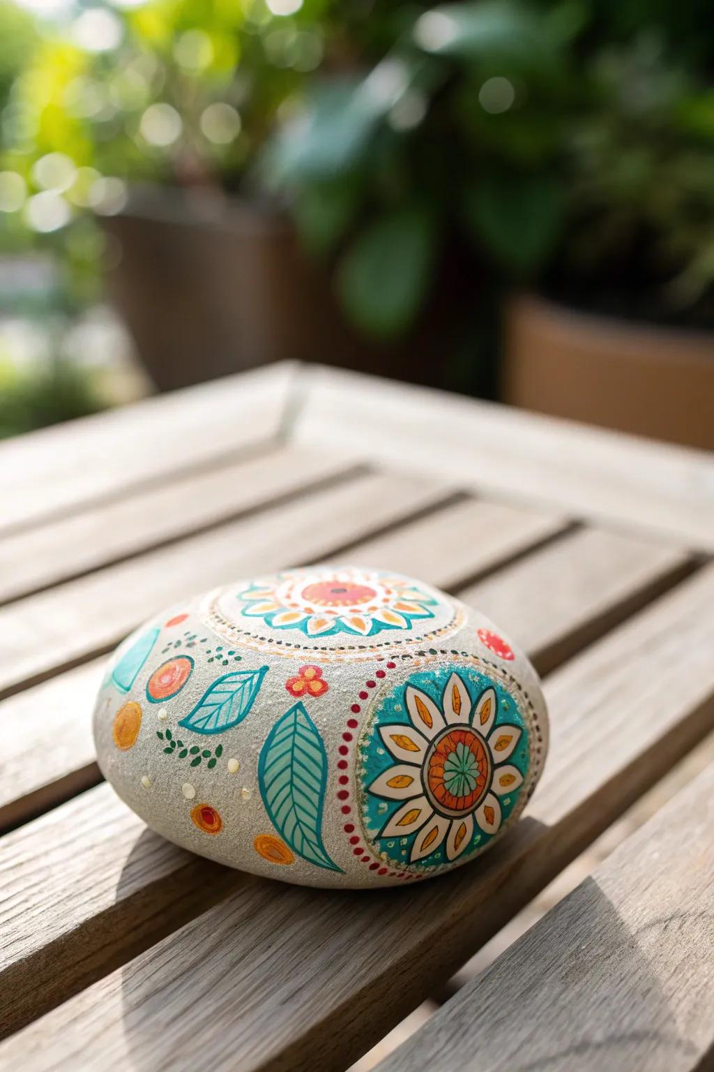 Convert your garden into a whimsical escape with a pebble path that blends artistry with nature.