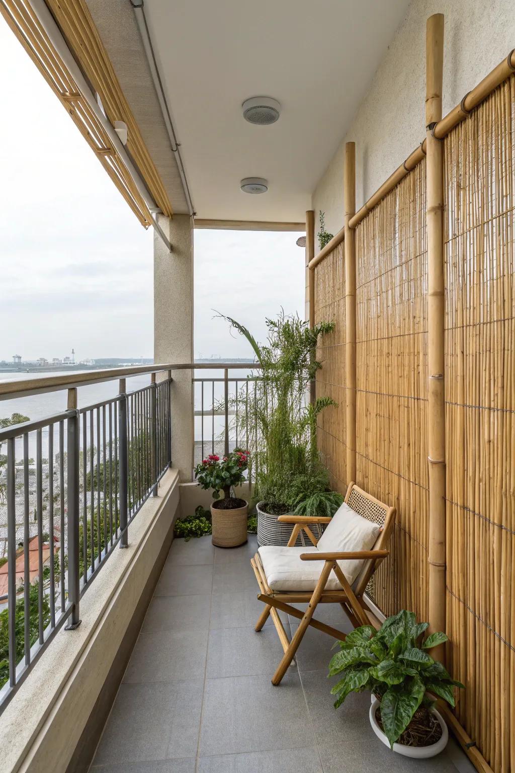 Cane dividers bring a touch of zen.