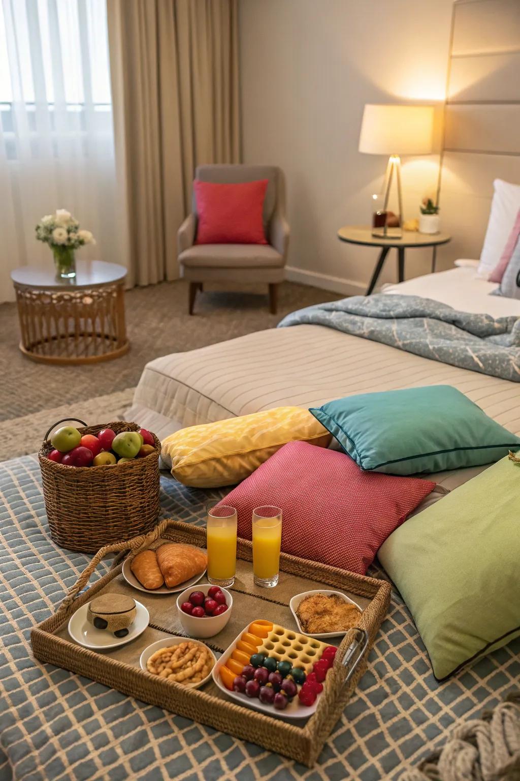 An indoor meadow feast offers a cozy and romantic vibe.