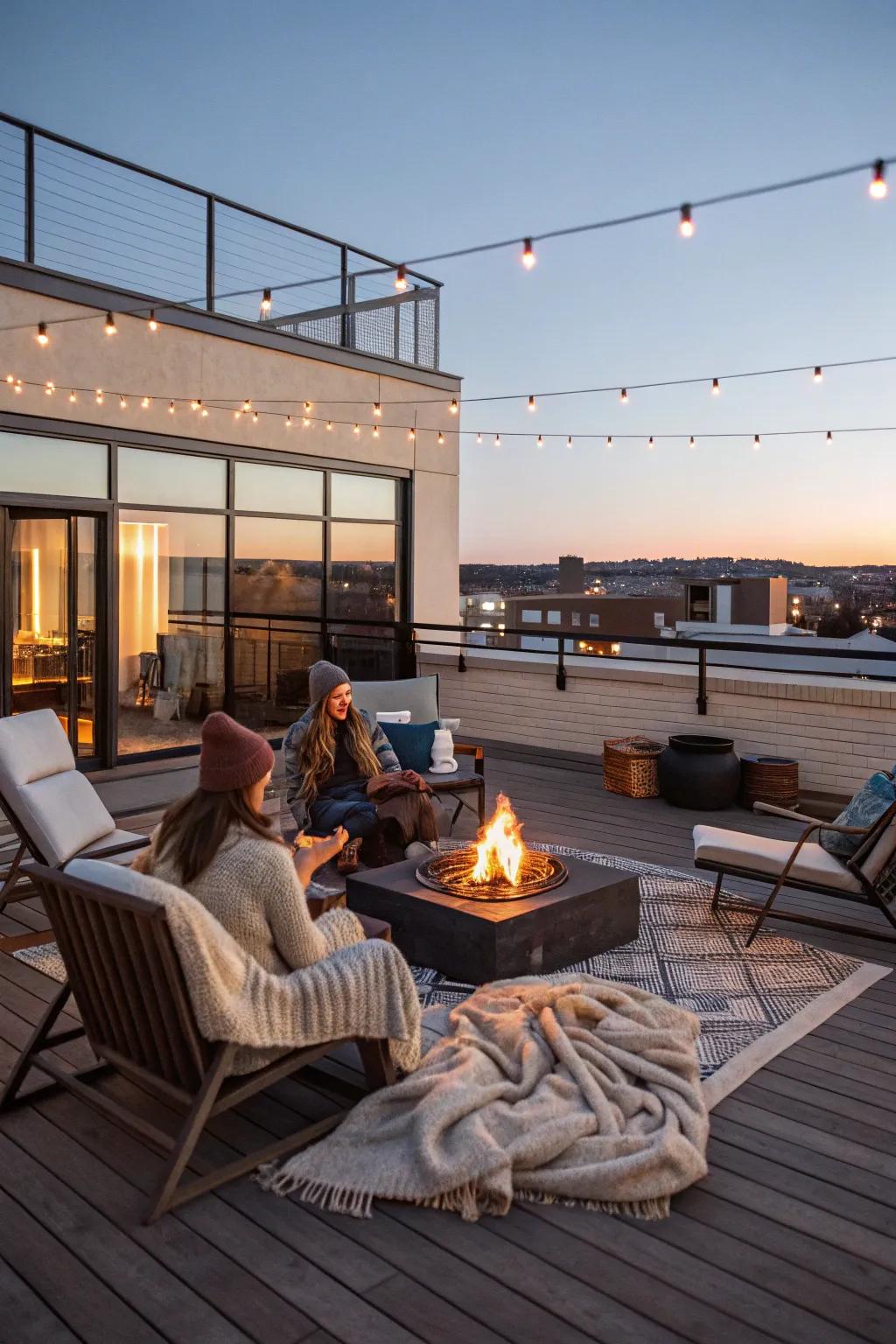 Warm up your rooftop via a snug bonfire holder.