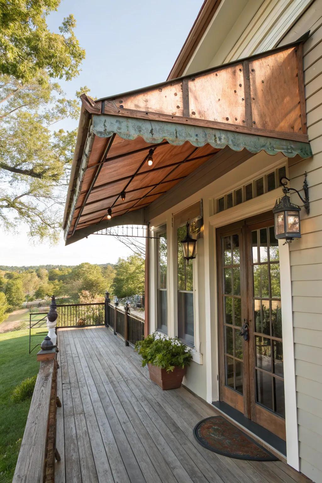 Bronze accents contribute elegance and countryside charm.