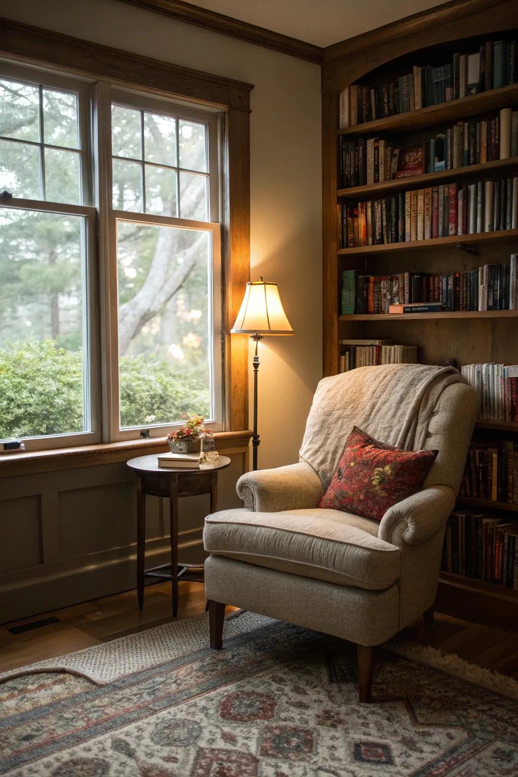 A comfortable reading spot is a space to relax.
