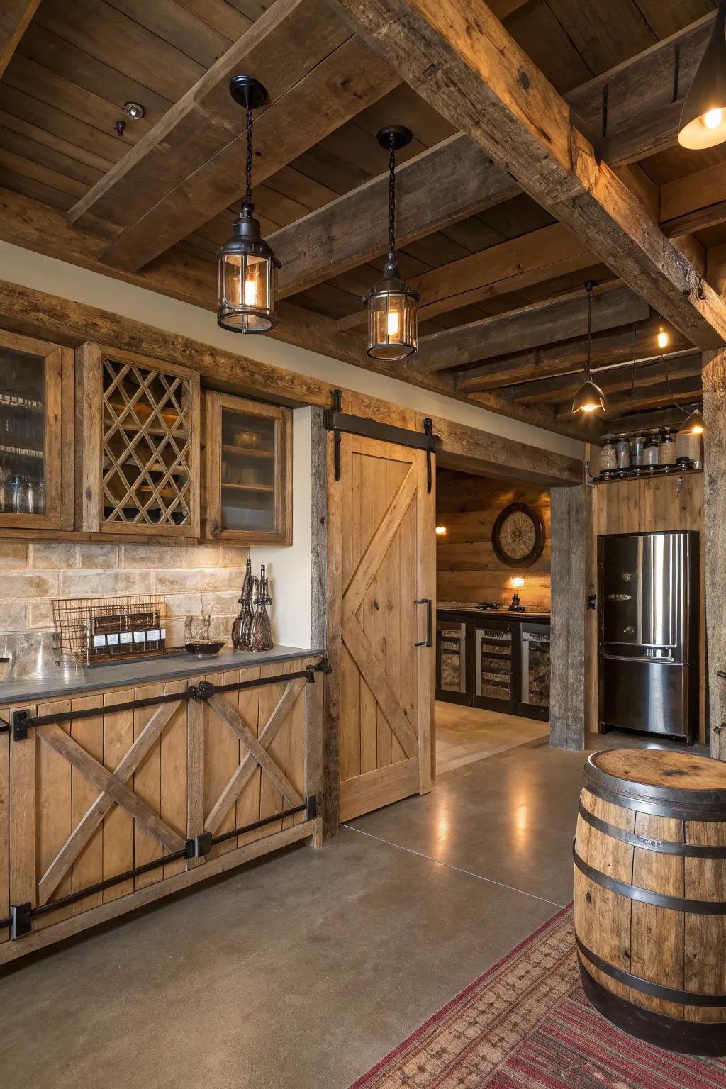 Repurposed resources append authenticity and charm to the masculine retreat.