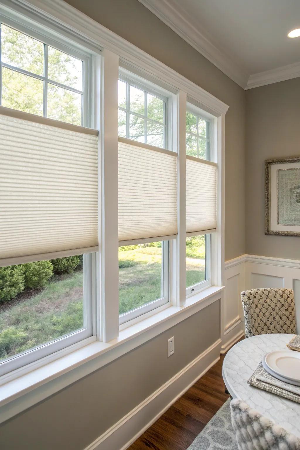 Cellular shades offer energy efficiency and design in one package.