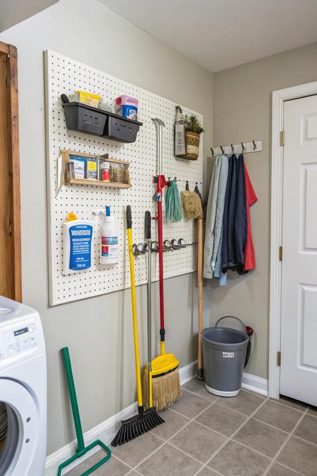 Pegboards bring order and efficiency to small spaces.