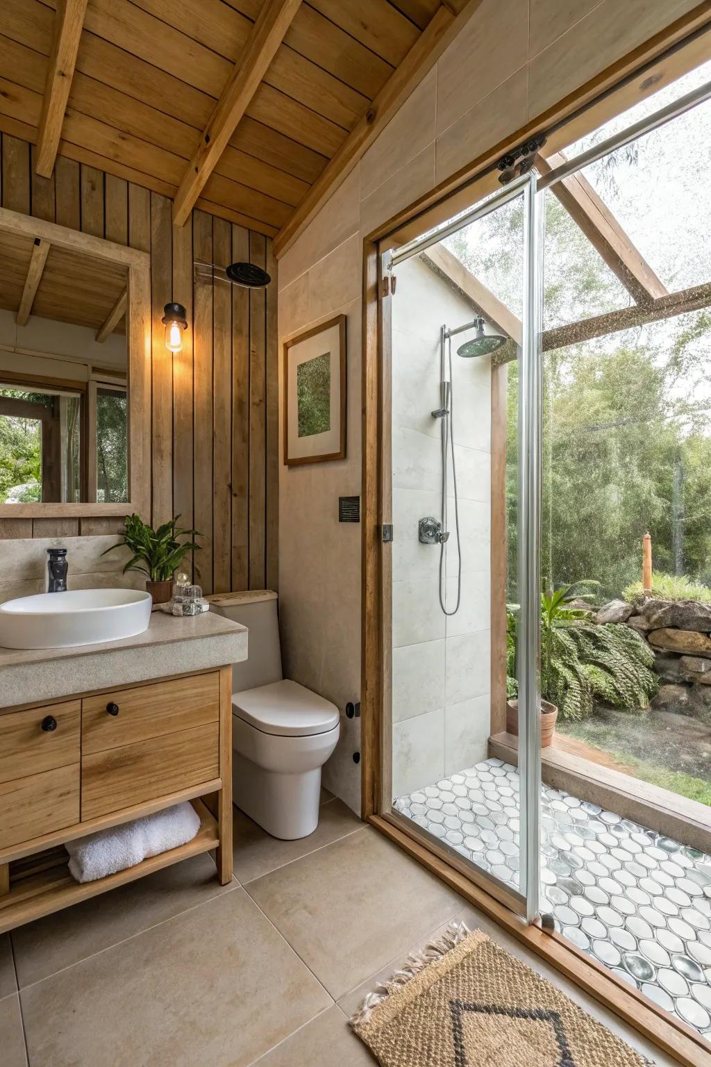 Sustainable style with eco-friendly glass.