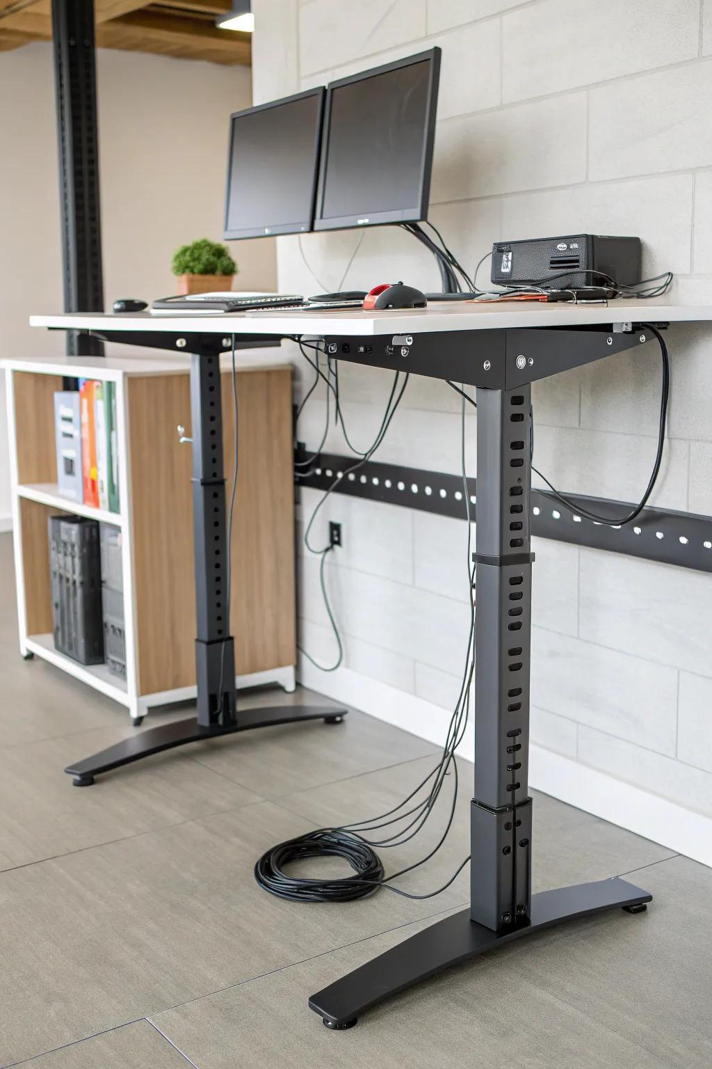 Cable chains offer flexible solutions for height-adjustable desks.