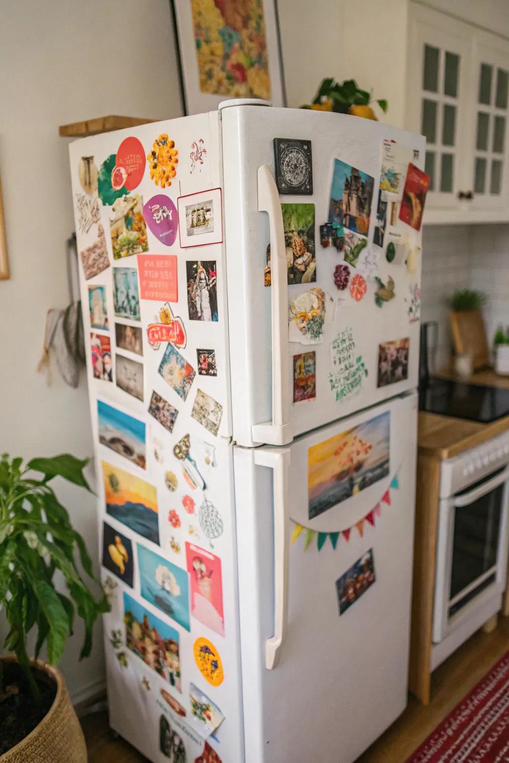 Turn your refrigerator into a creative gallery with art decals.