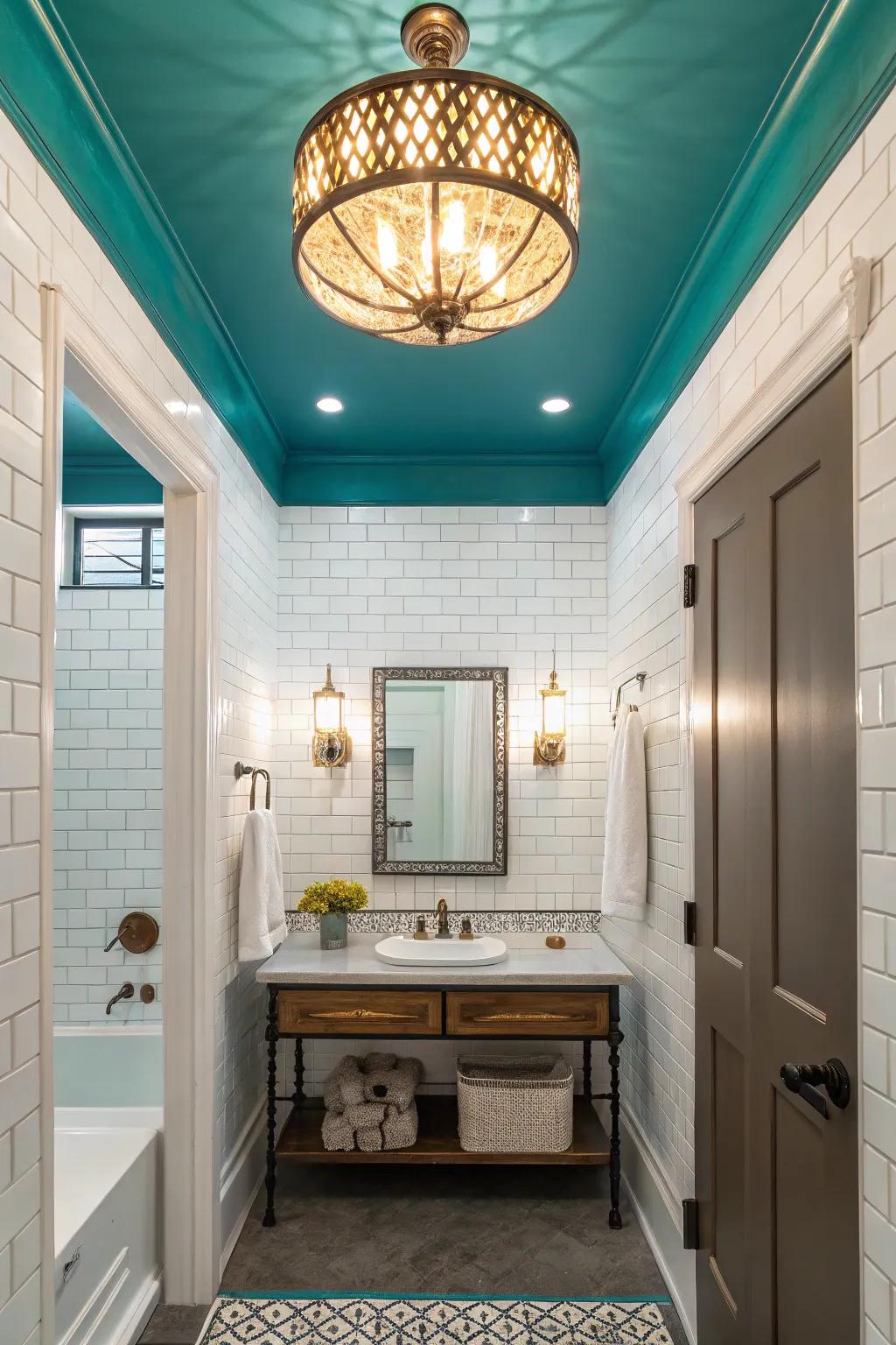 Create a cozy atmosphere using an azure ceiling.