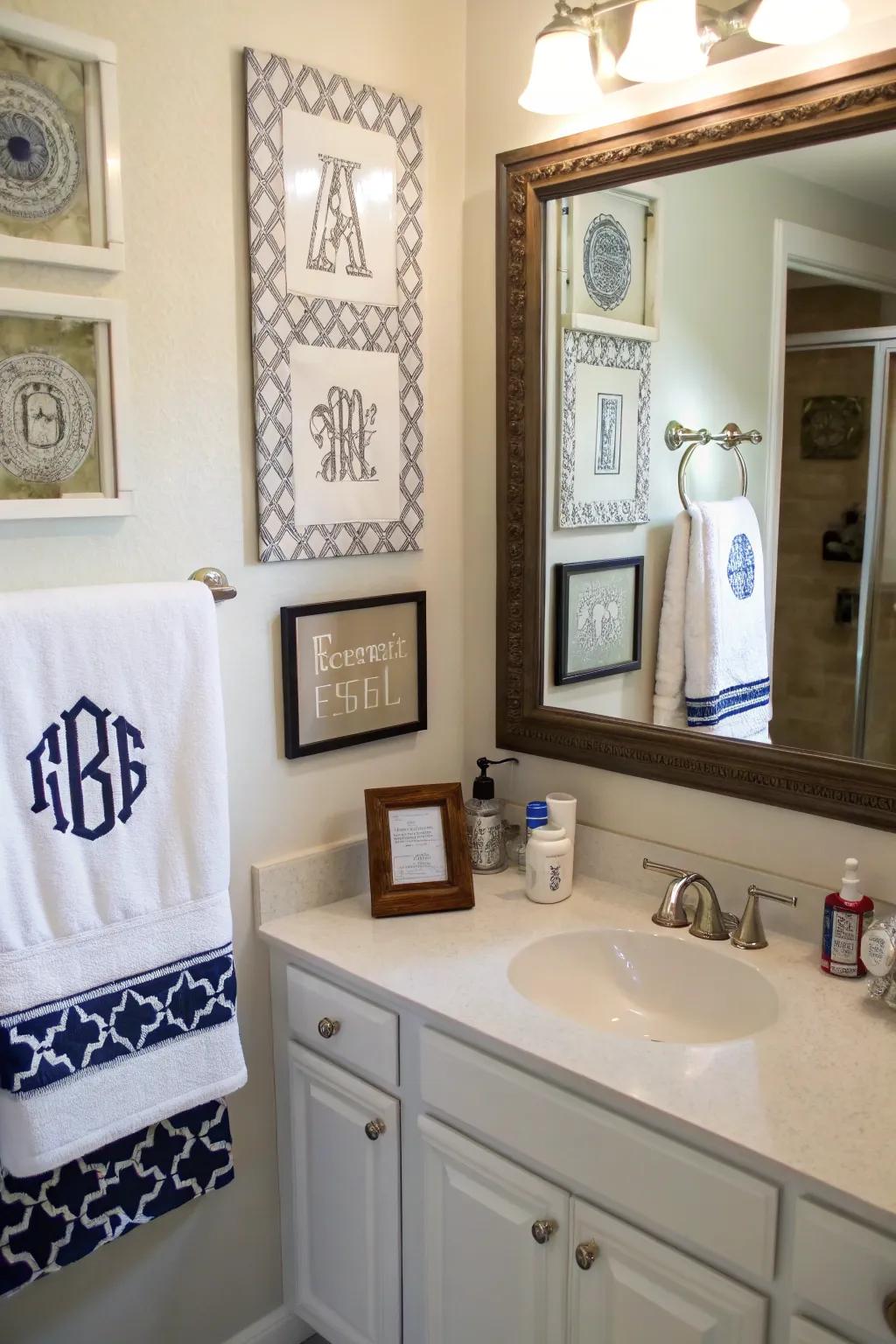 Personalized touches make the bathroom feel unique and welcoming.
