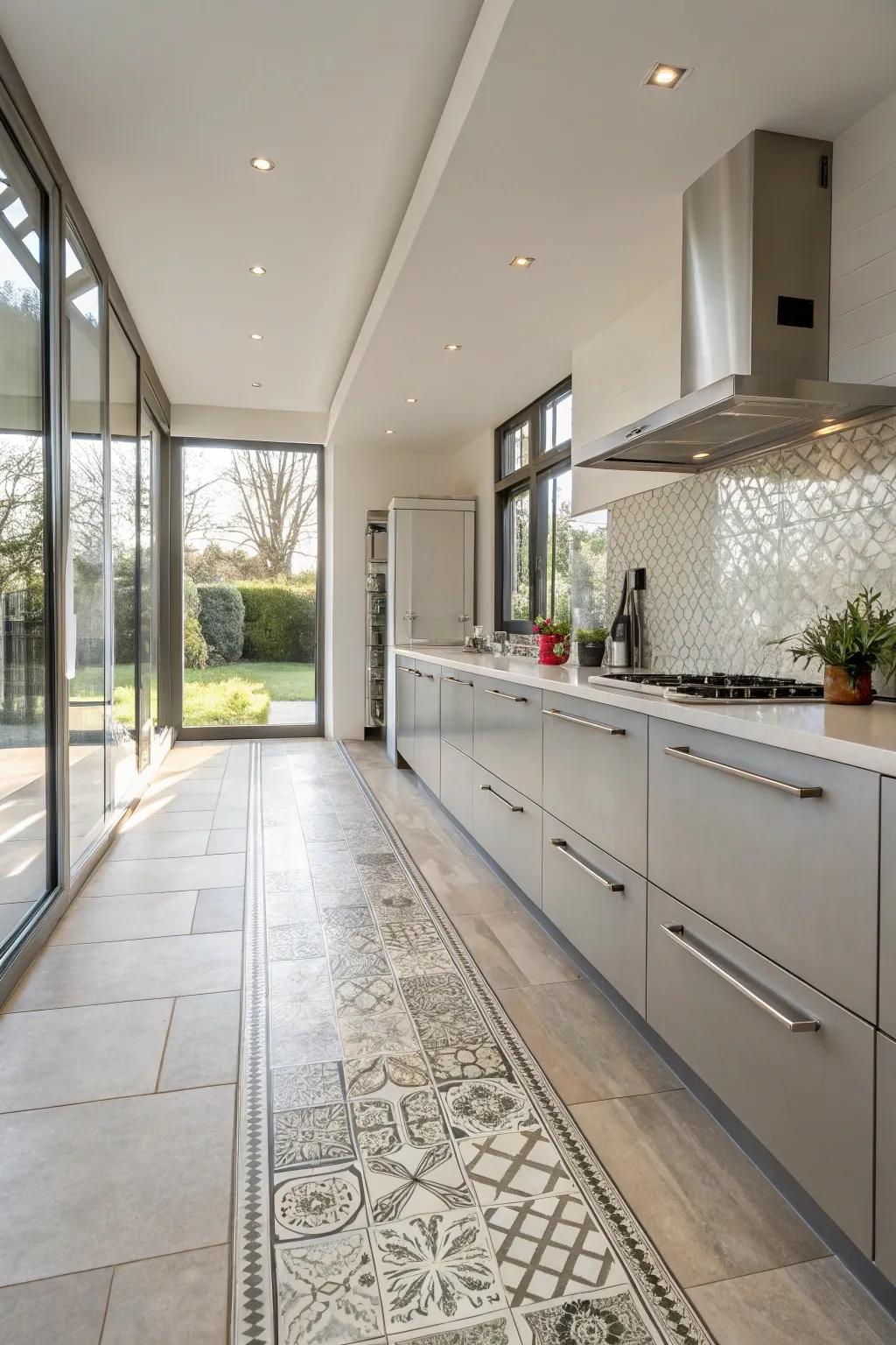 Realize sleek minimalism through metal tile trims.