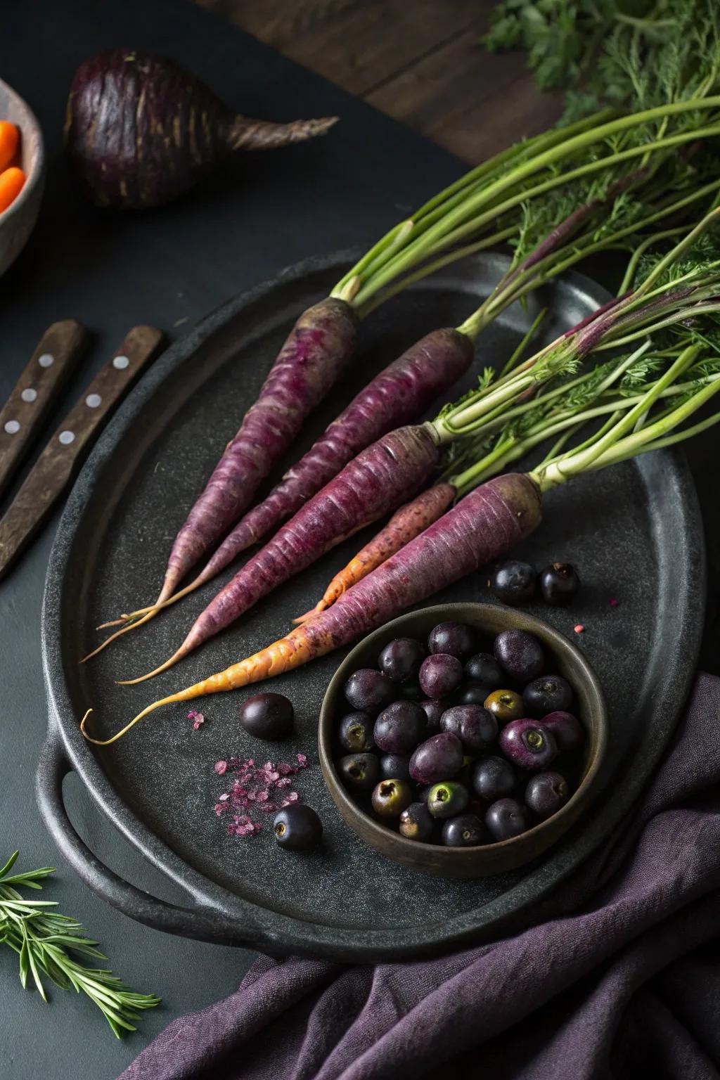 A moody platter showing colors.