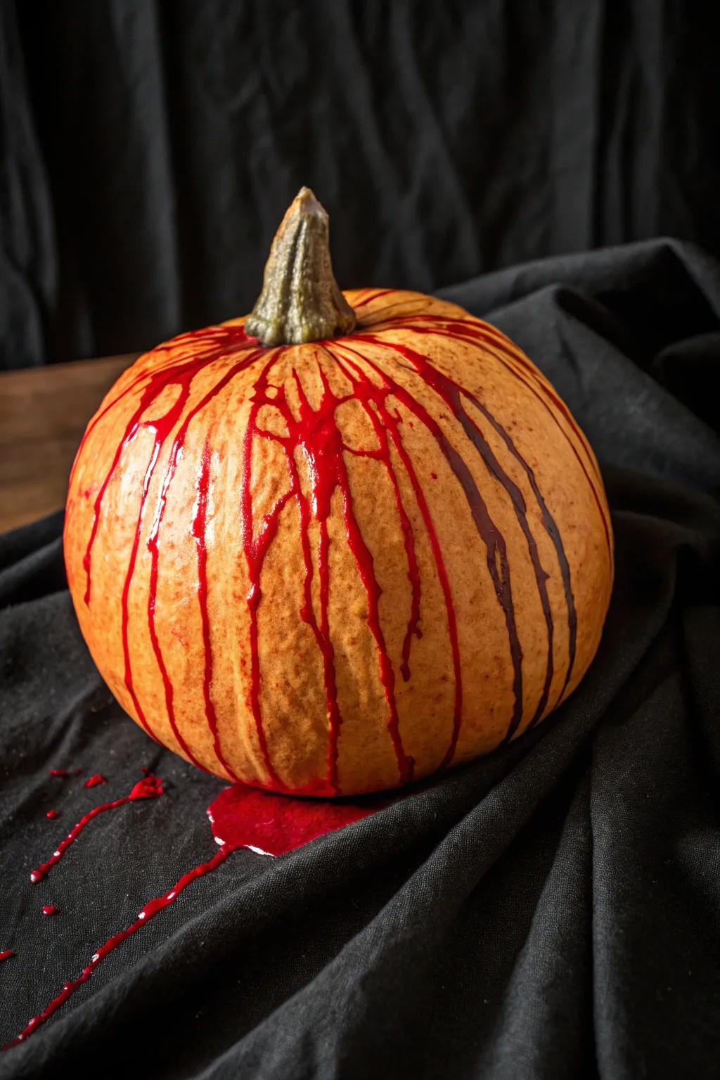 Jack-o'-lantern manifesting a dramatic gory ooze impression.