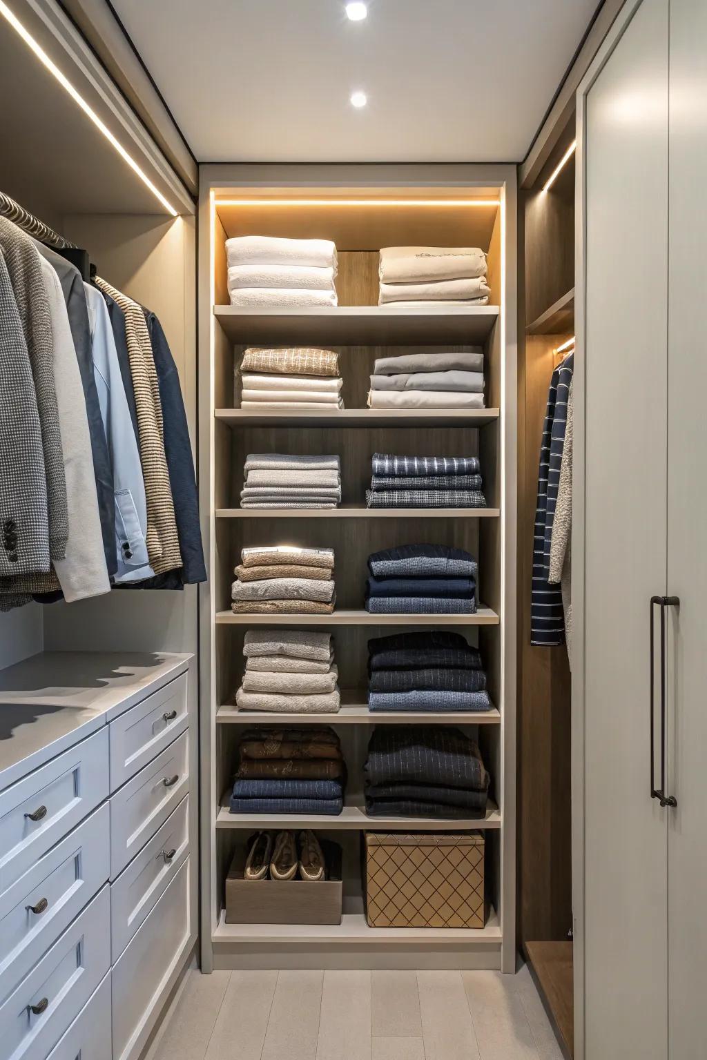 Ways to fold that save space for neat shelves.