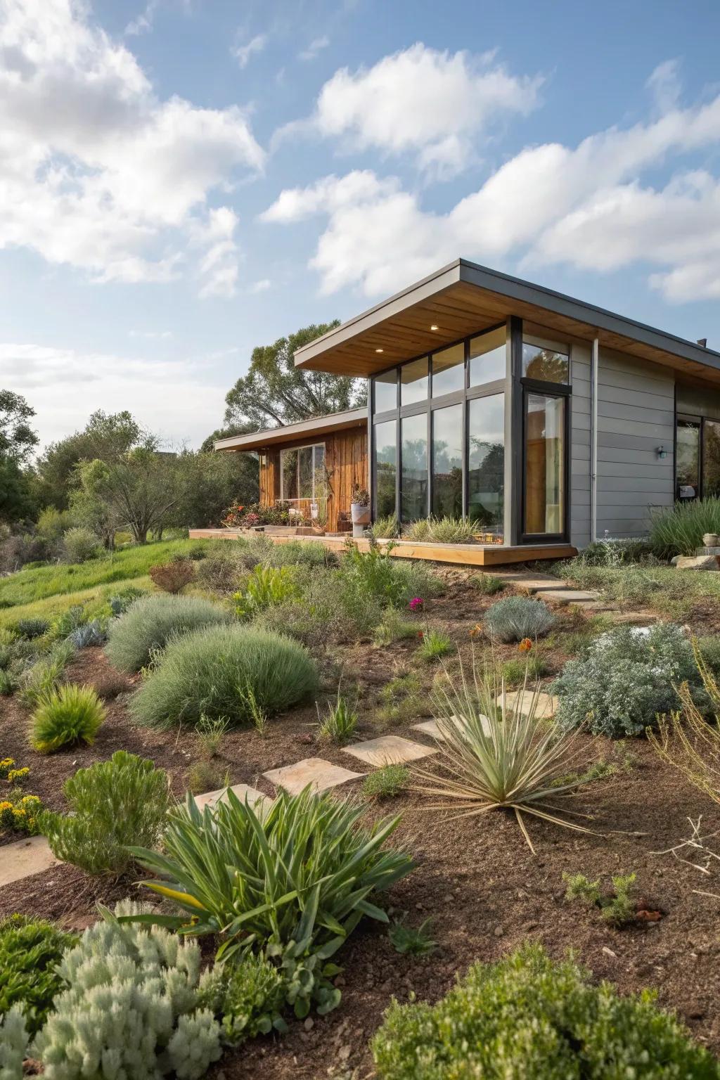 Eco-conscious landscaping heightens your ADU's exterior while being low-upkeep.