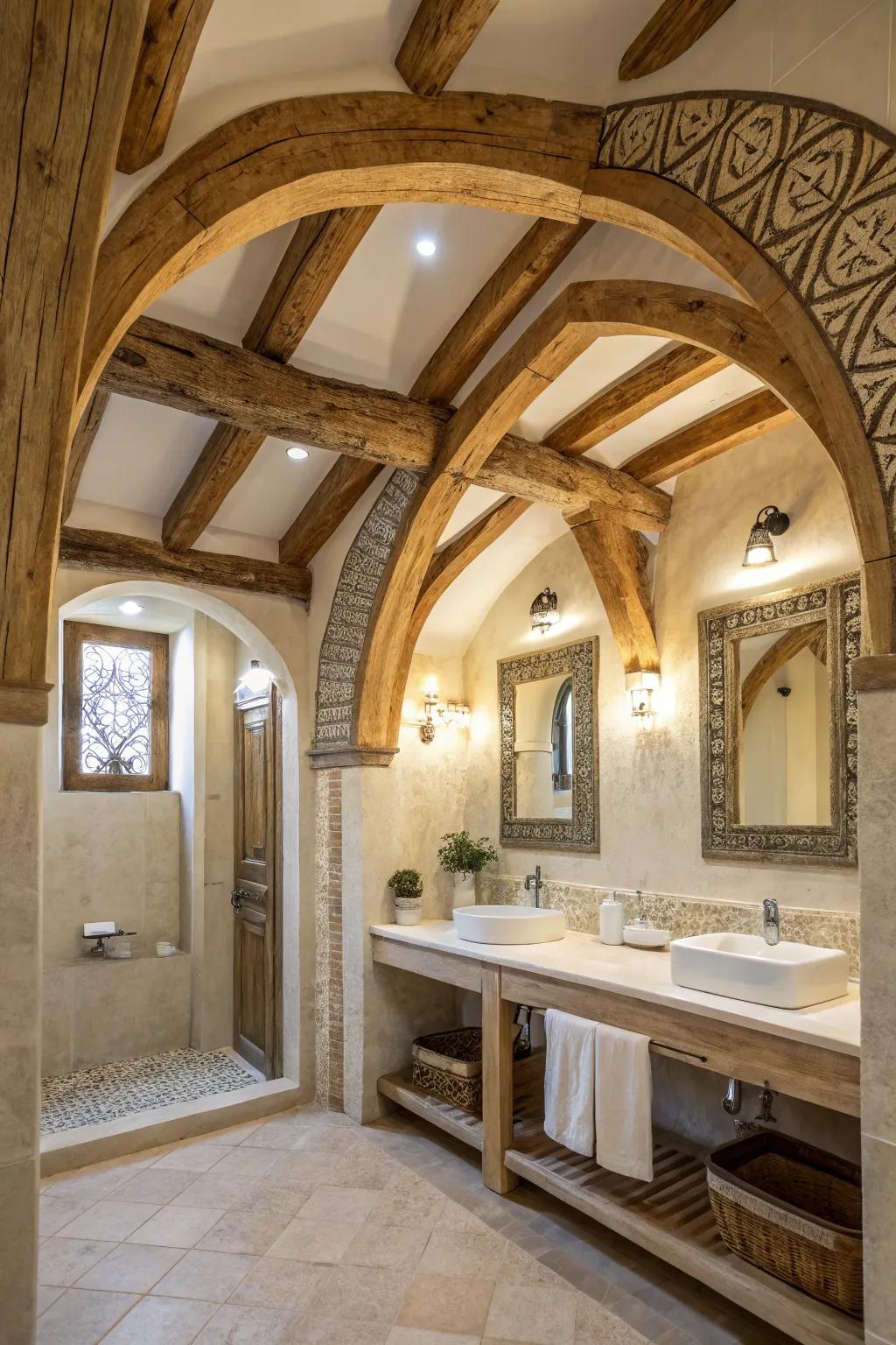 Architectural features add uniqueness to your bathroom.