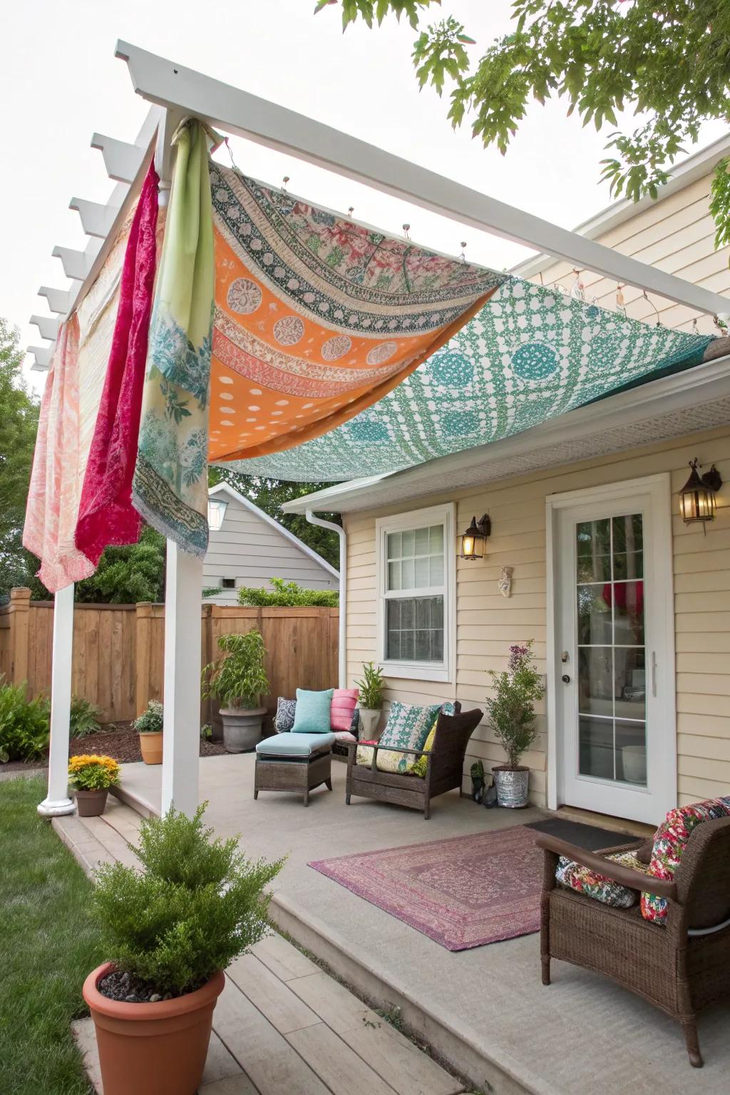 Personalize your area through a DIY fabric drapes awning.