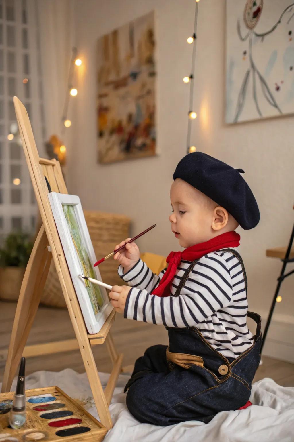 A chic French creative all set to paint the Halloween town.