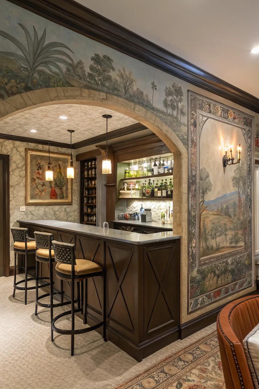 Creative murals turn your bar panels into a creative canvas.