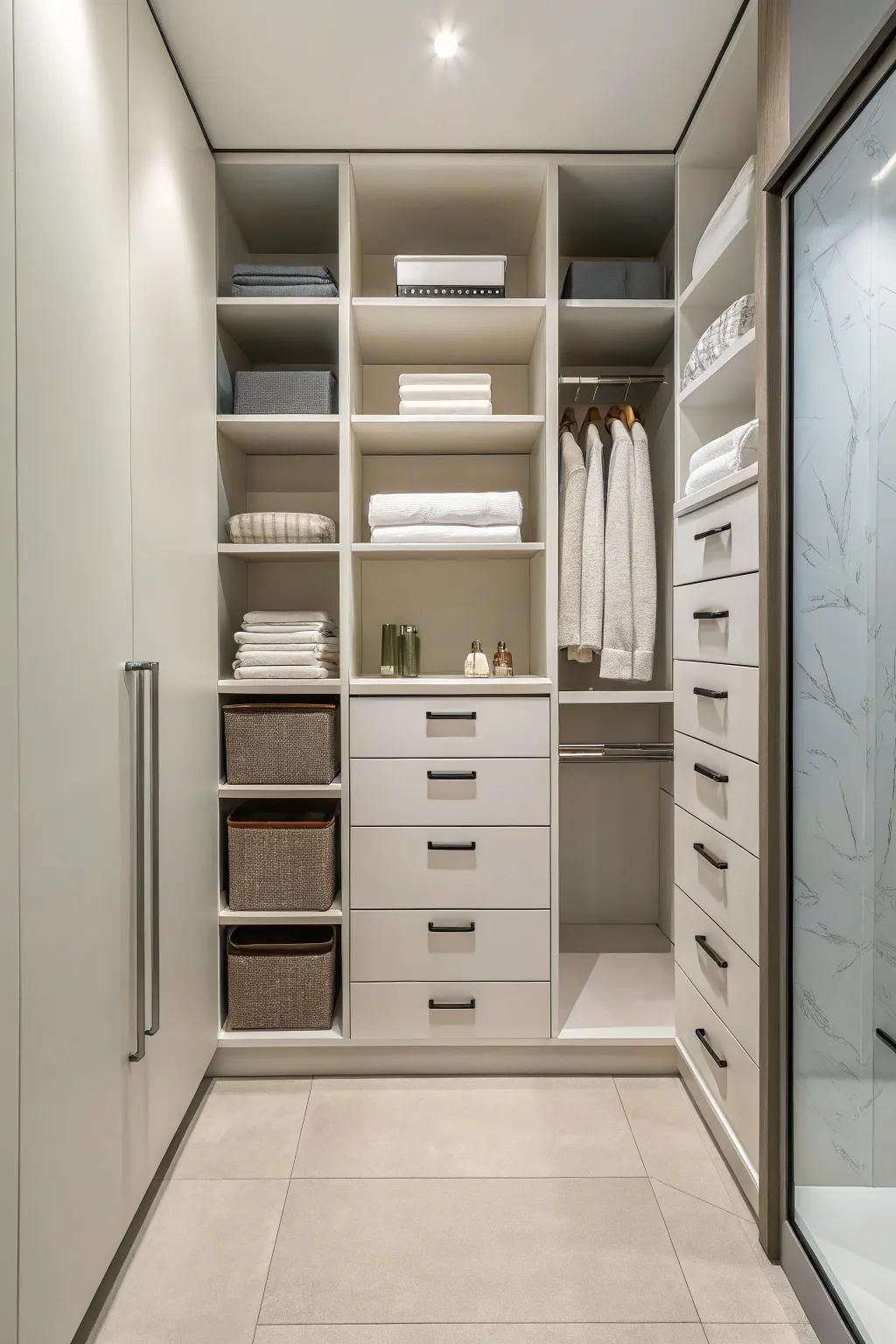 Minimalist design keeps your closet peaceful and useful.
