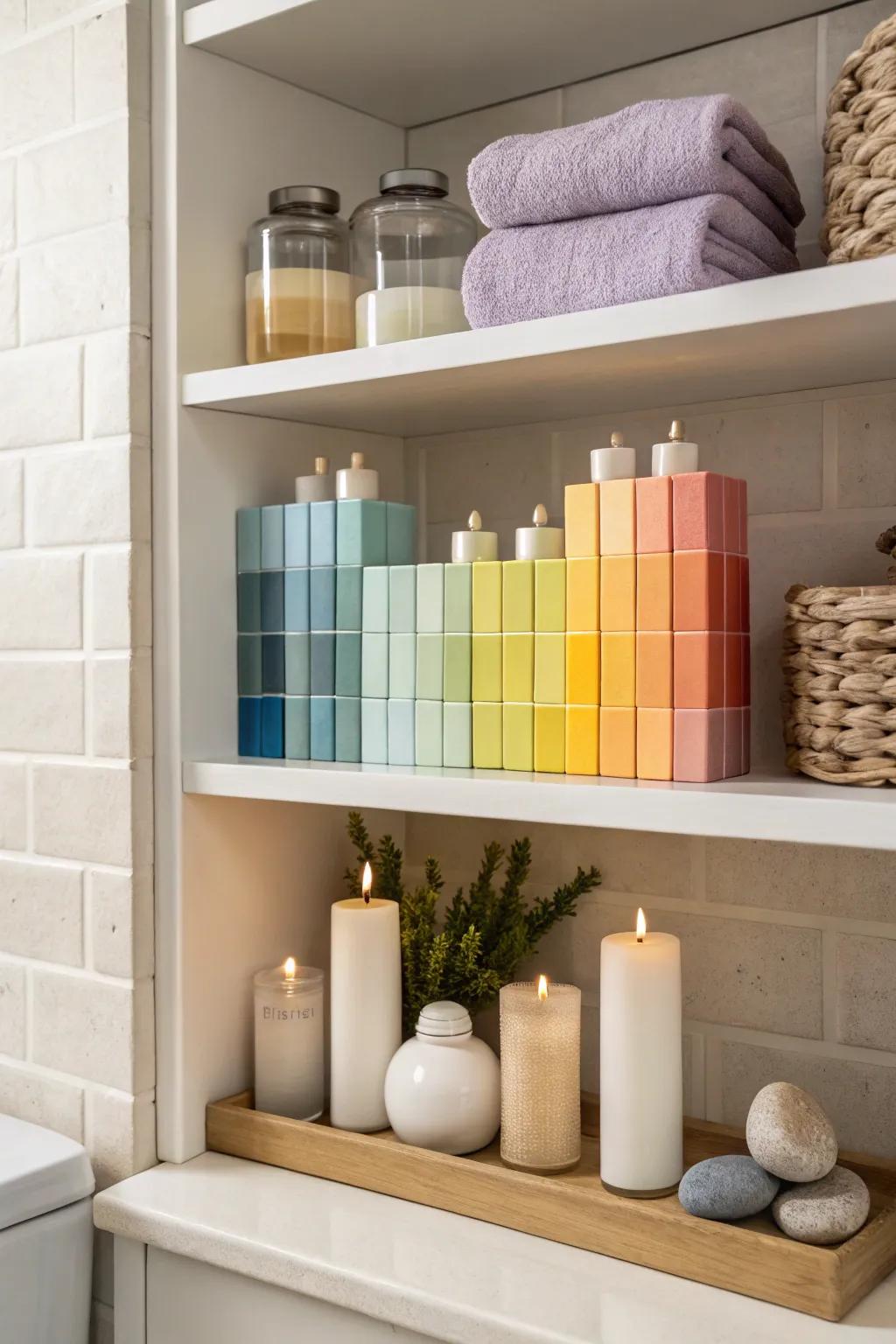 Chromatic grouping creates a striking visual statement.