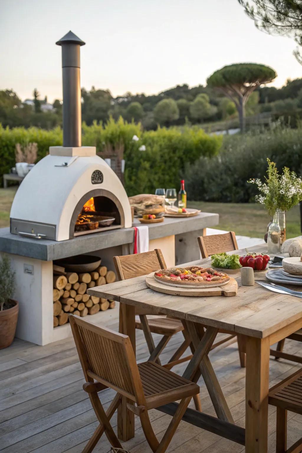 Elevate your BBQ game with a pizza oven addition.