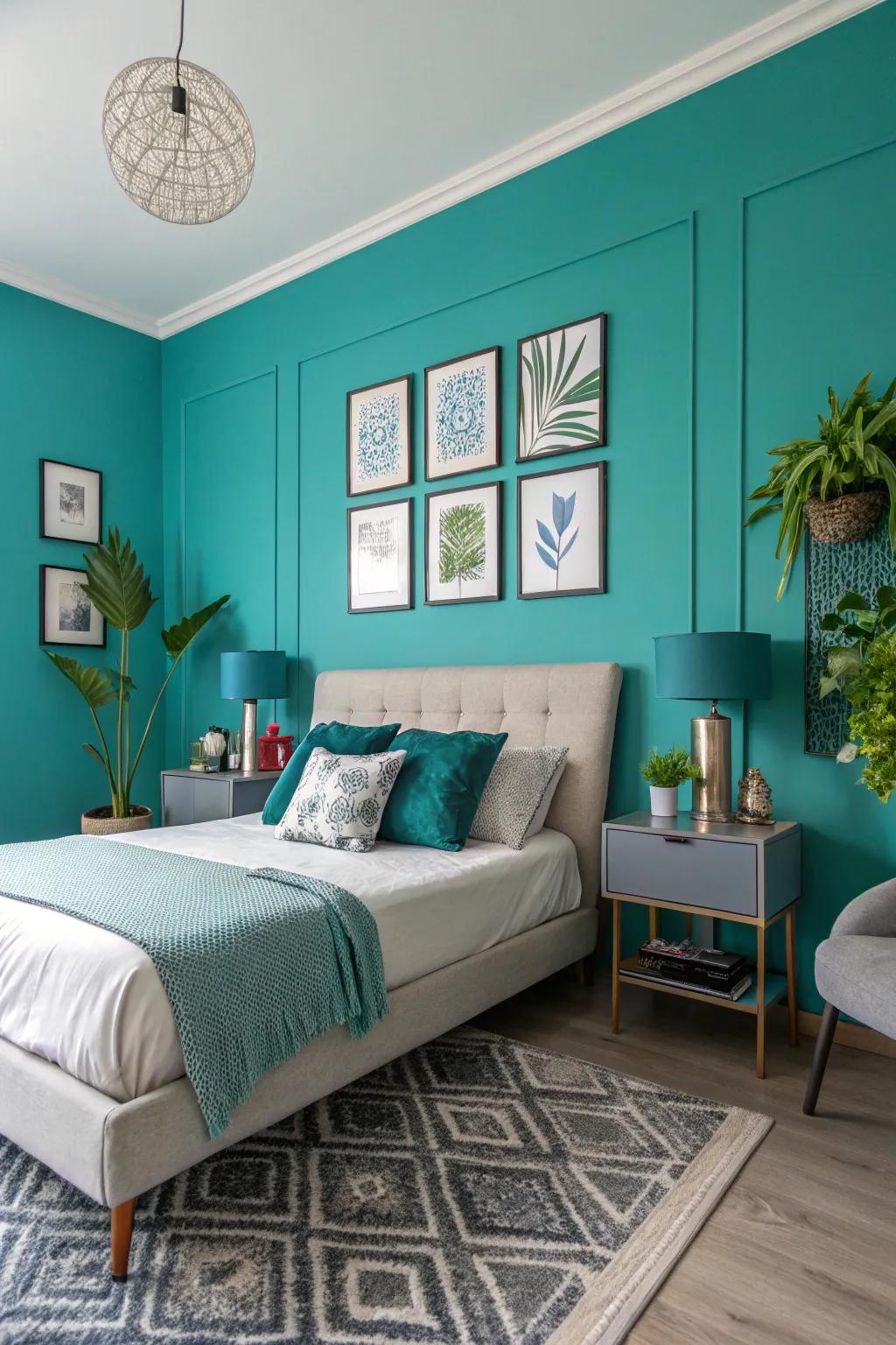 Vibrant cyan introduces energy and modern flair.