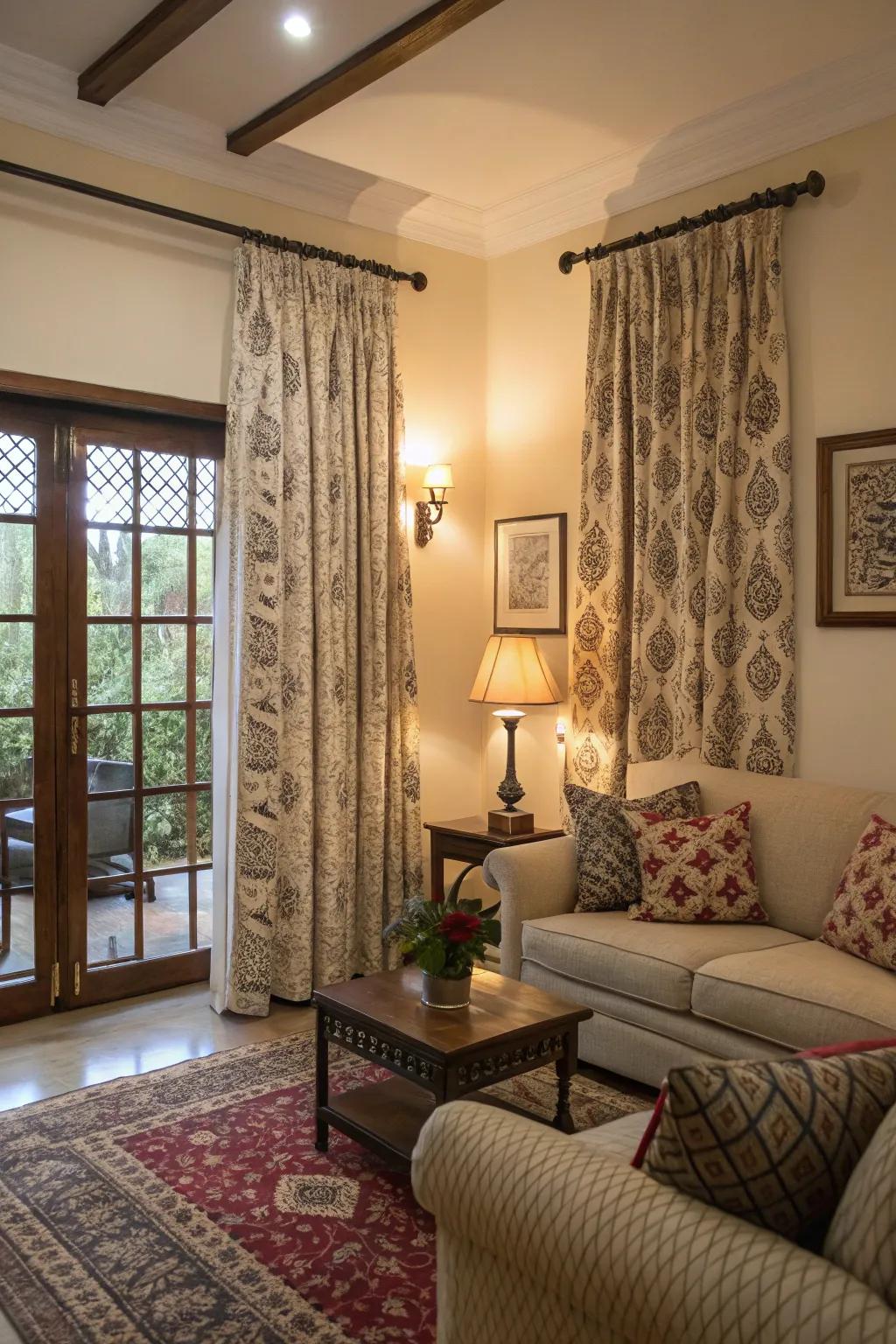 Patterned linens add a cozy and stylish touch to your decor.