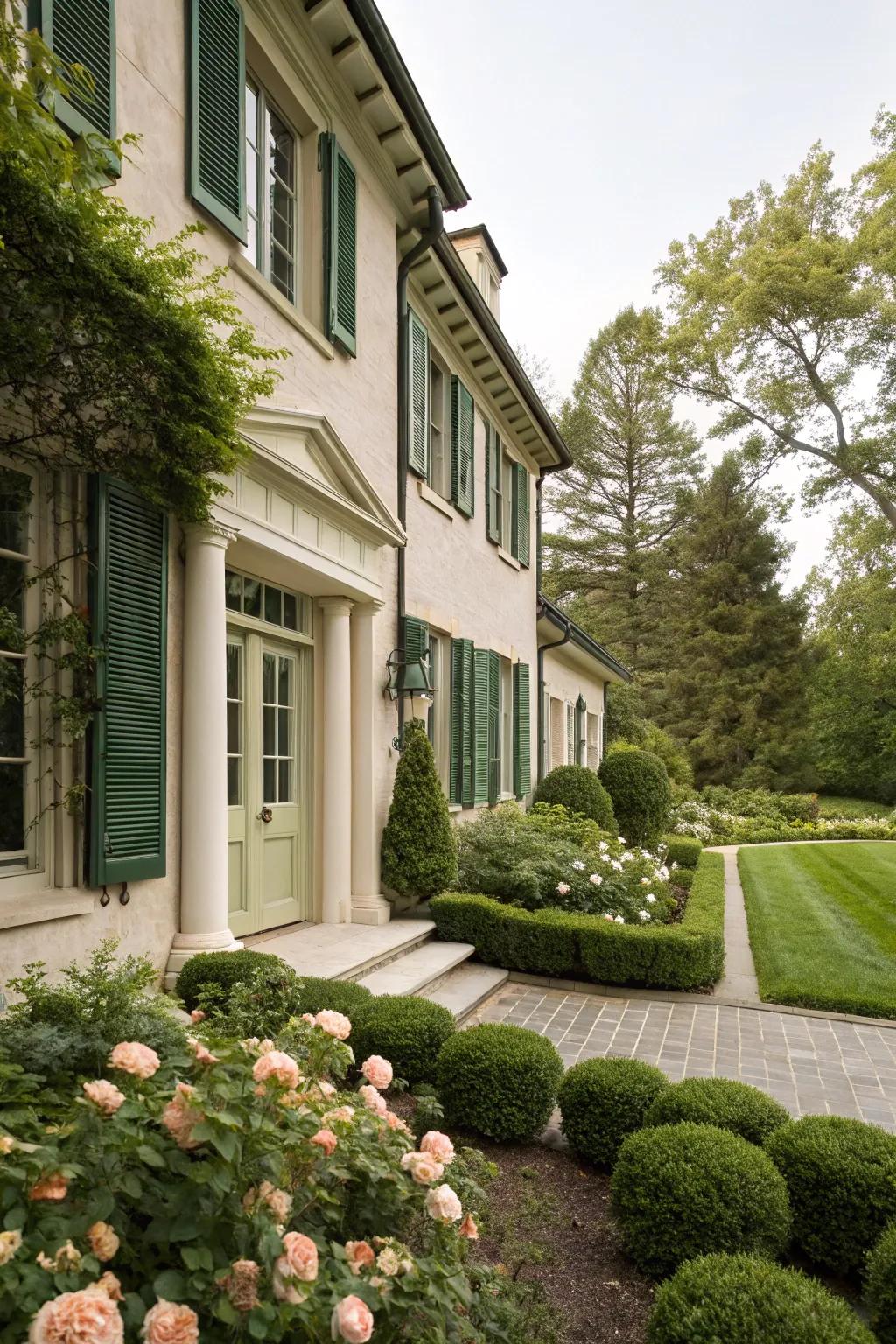 Woodland and cream blend elegance with nature.