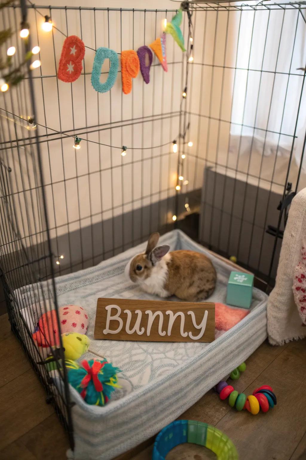 Individualized expanse fashions a distinctive abode for your bunny.