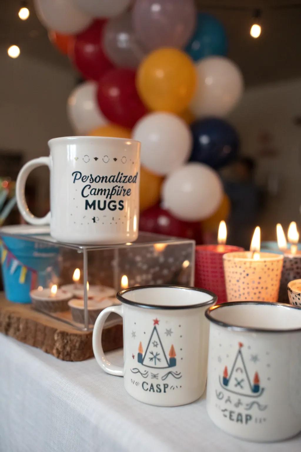 Charming tailored bonfire glasses as memorable party keepsakes.