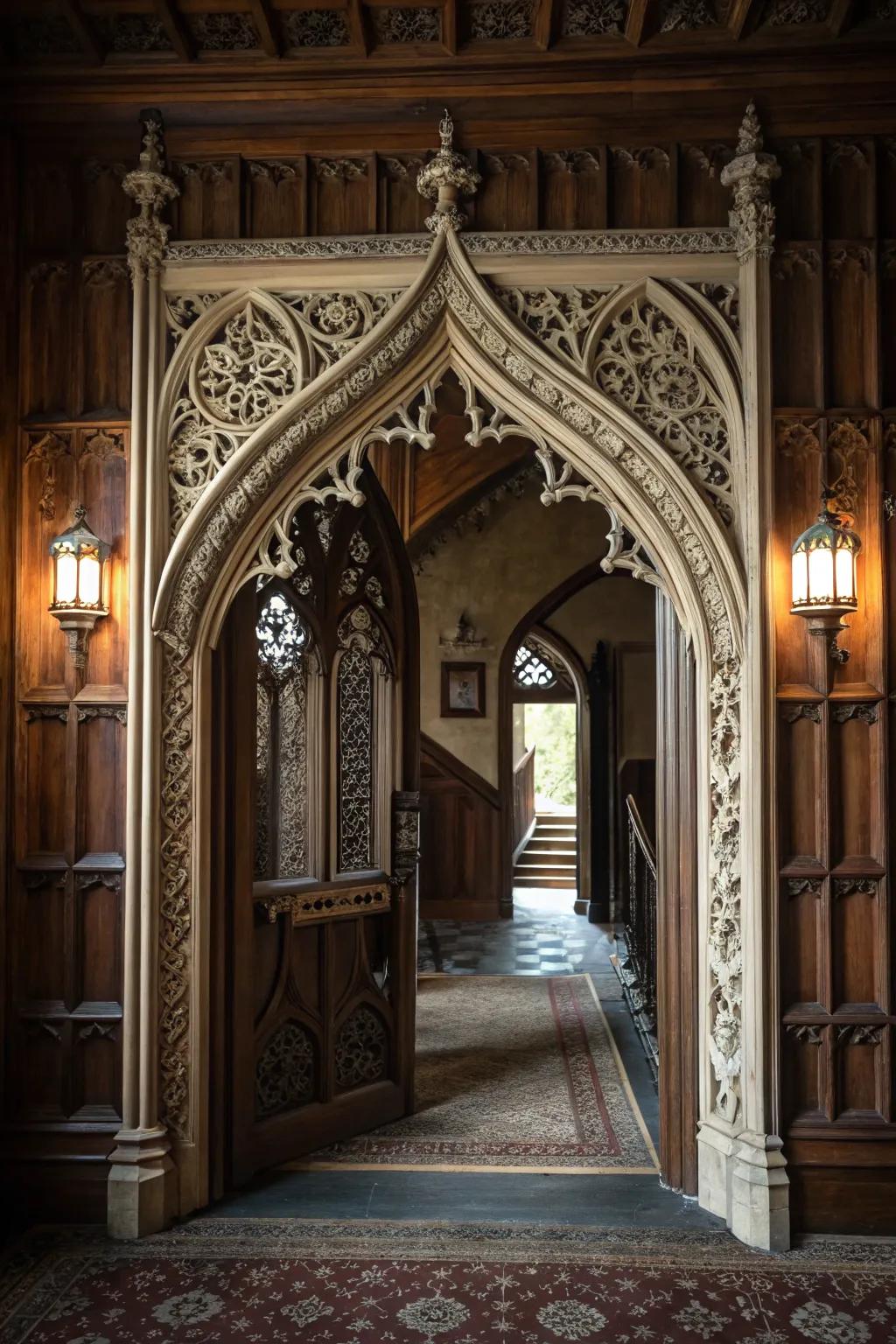 Gothic arch designs inject drama and enchantment.