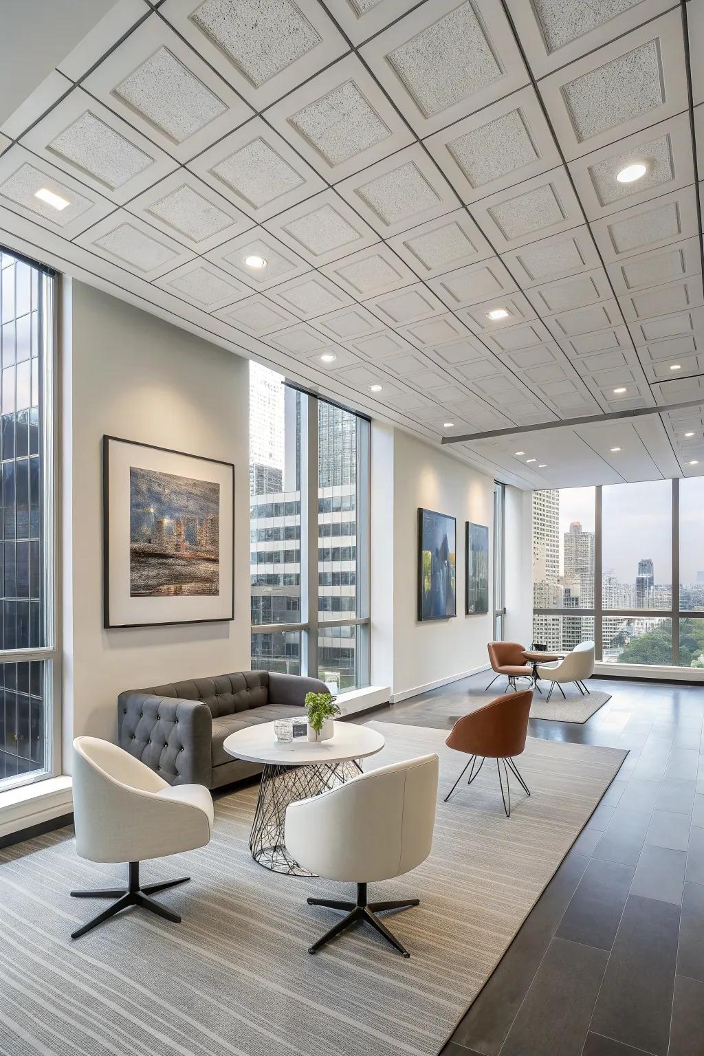 Suspended ceilings offer a modern and practical solution.