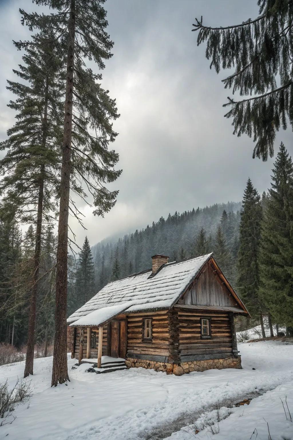 Classic timber cabin offering a countryside and inviting atmosphere.