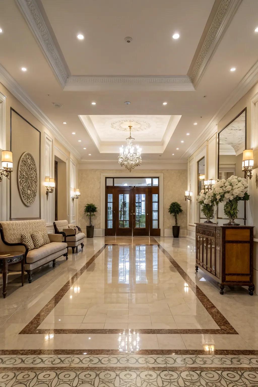 A symmetrical layout providing balance and harmony to the entrance hall.