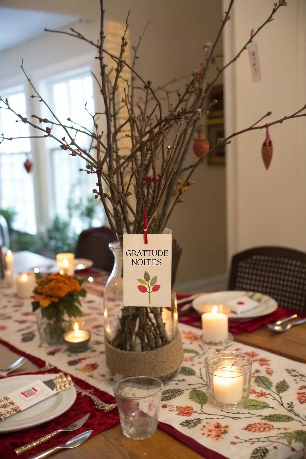 Gratitude and warmth: a Appreciative Plant centerpiece for the holidays.
