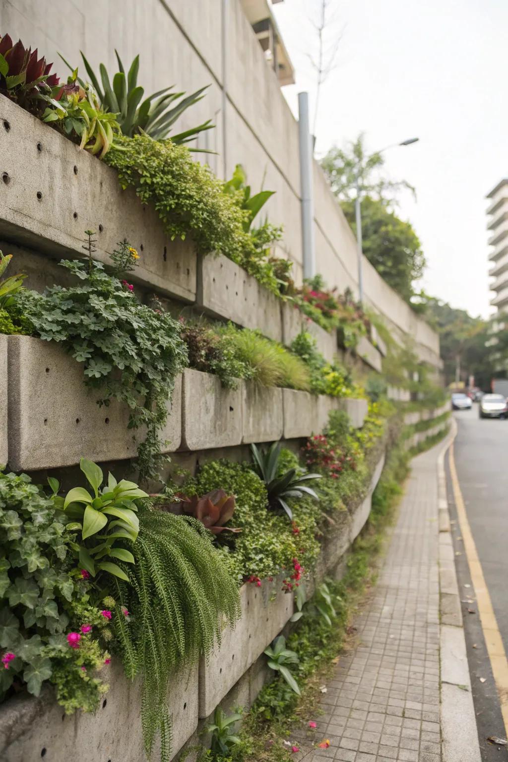 Skyward outdoor space structures maximize area and greenery.