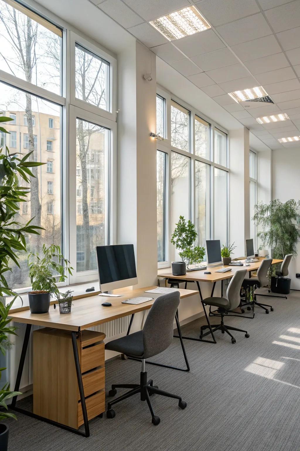 Personal workstations provide flexibility for concentrated tasks.