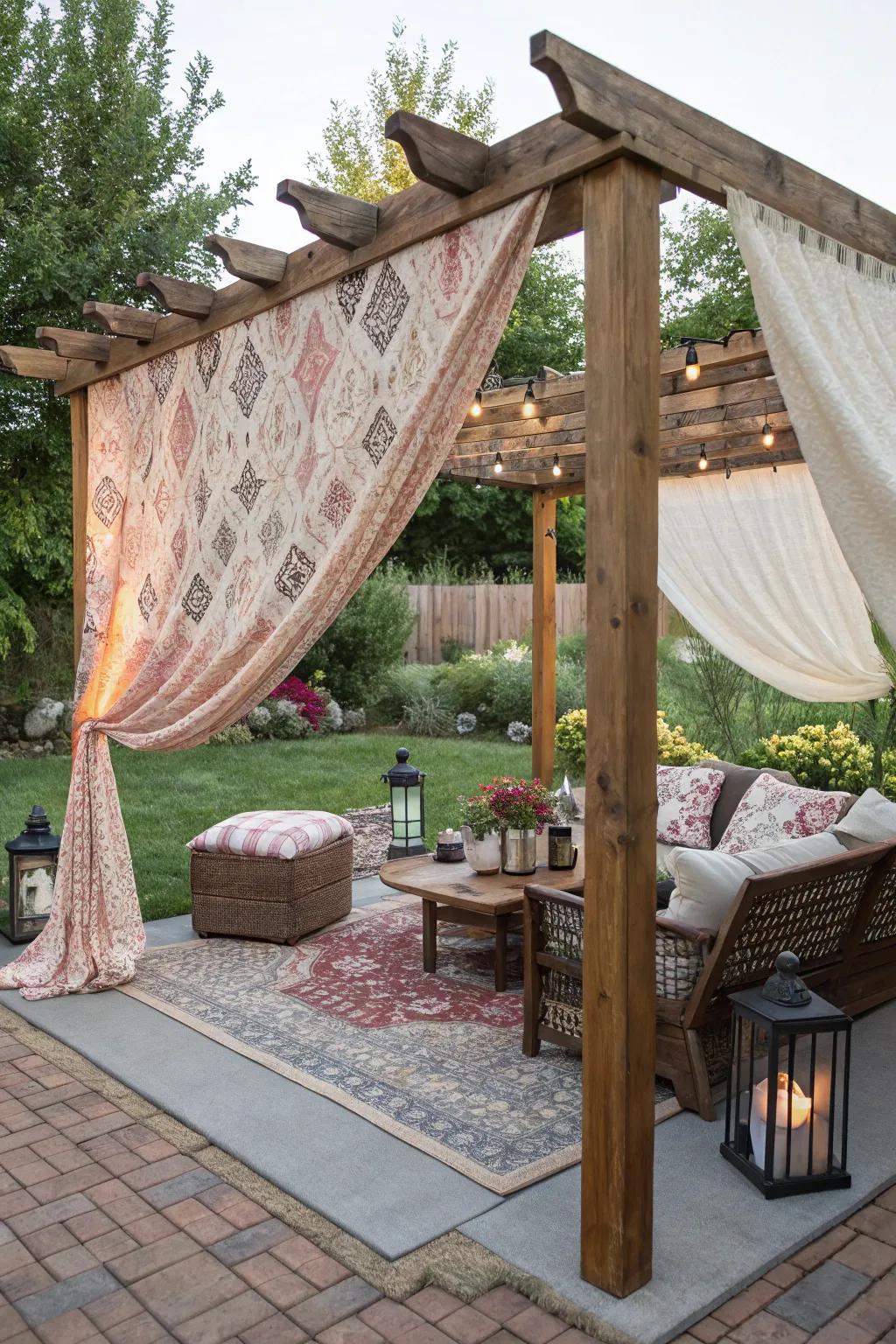 Custom canopies provide shade and unique style.