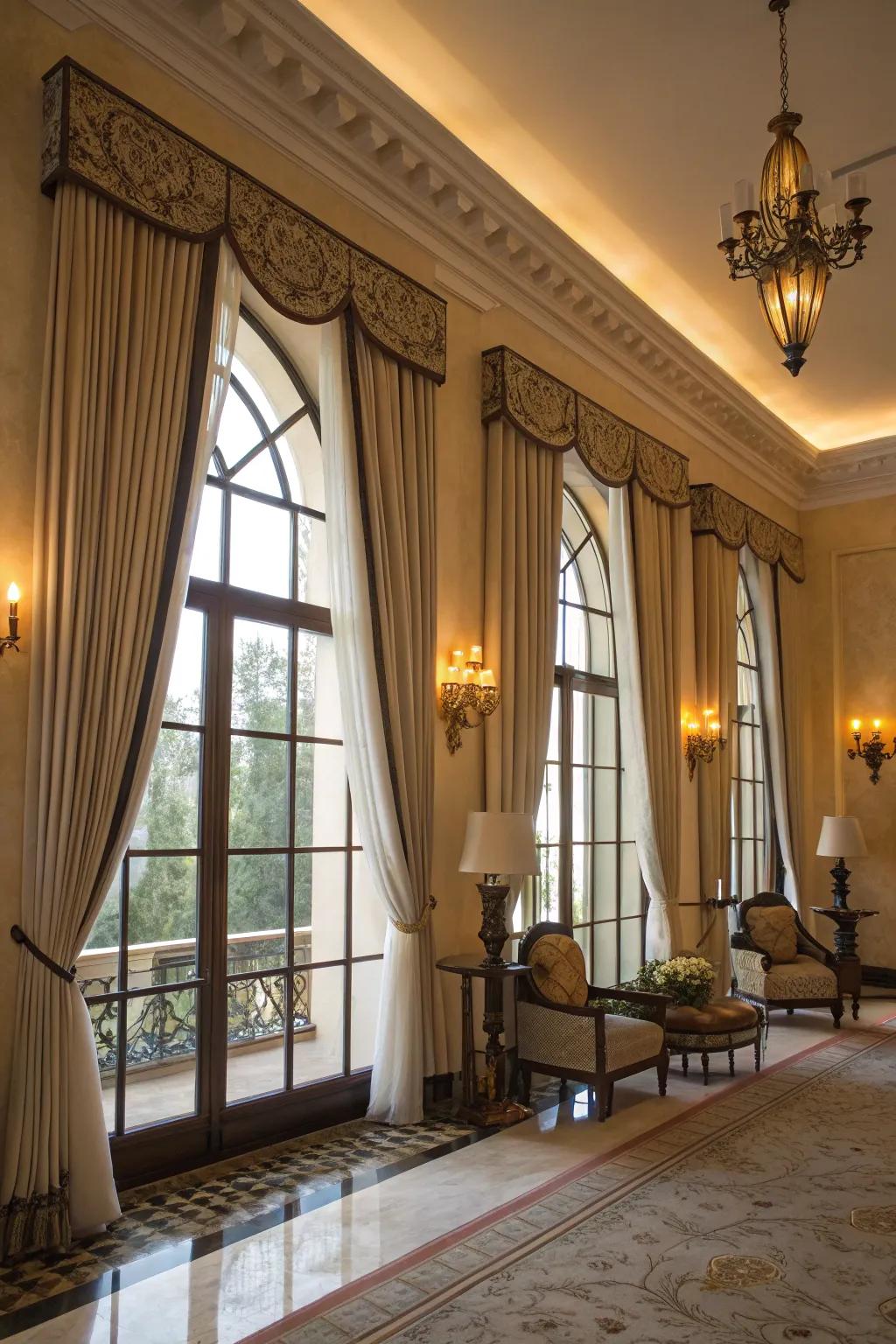 Decorative rods add a polished and stylish finish to window designs.