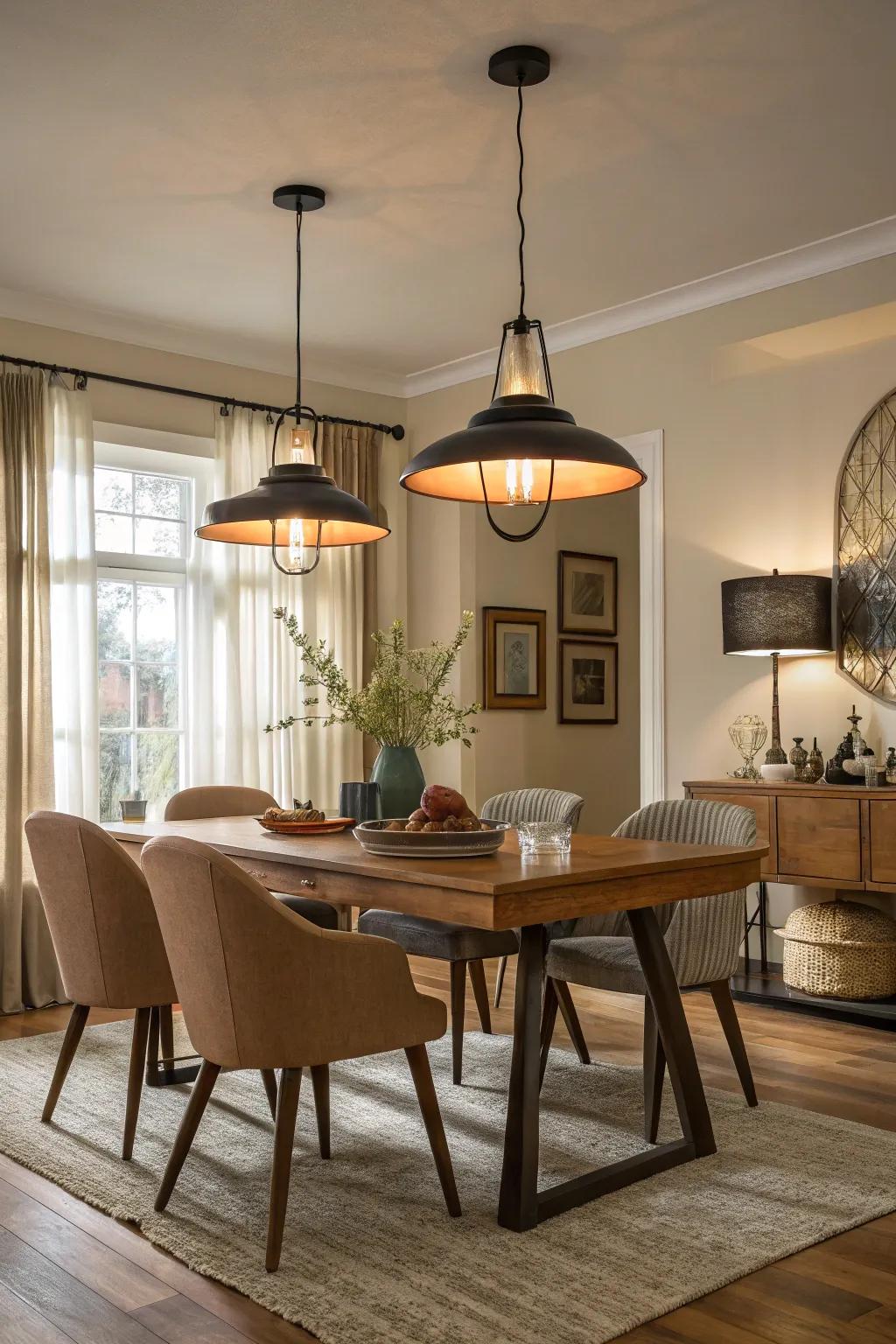 Illuminate your dining room with cost-effective lighting.