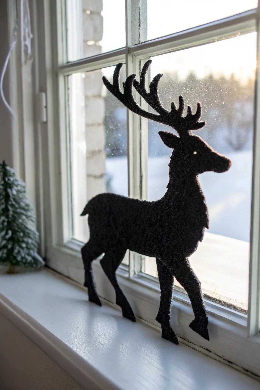 Add storybook allure to your window for this Christmas season with graceful reindeer silhouettes.