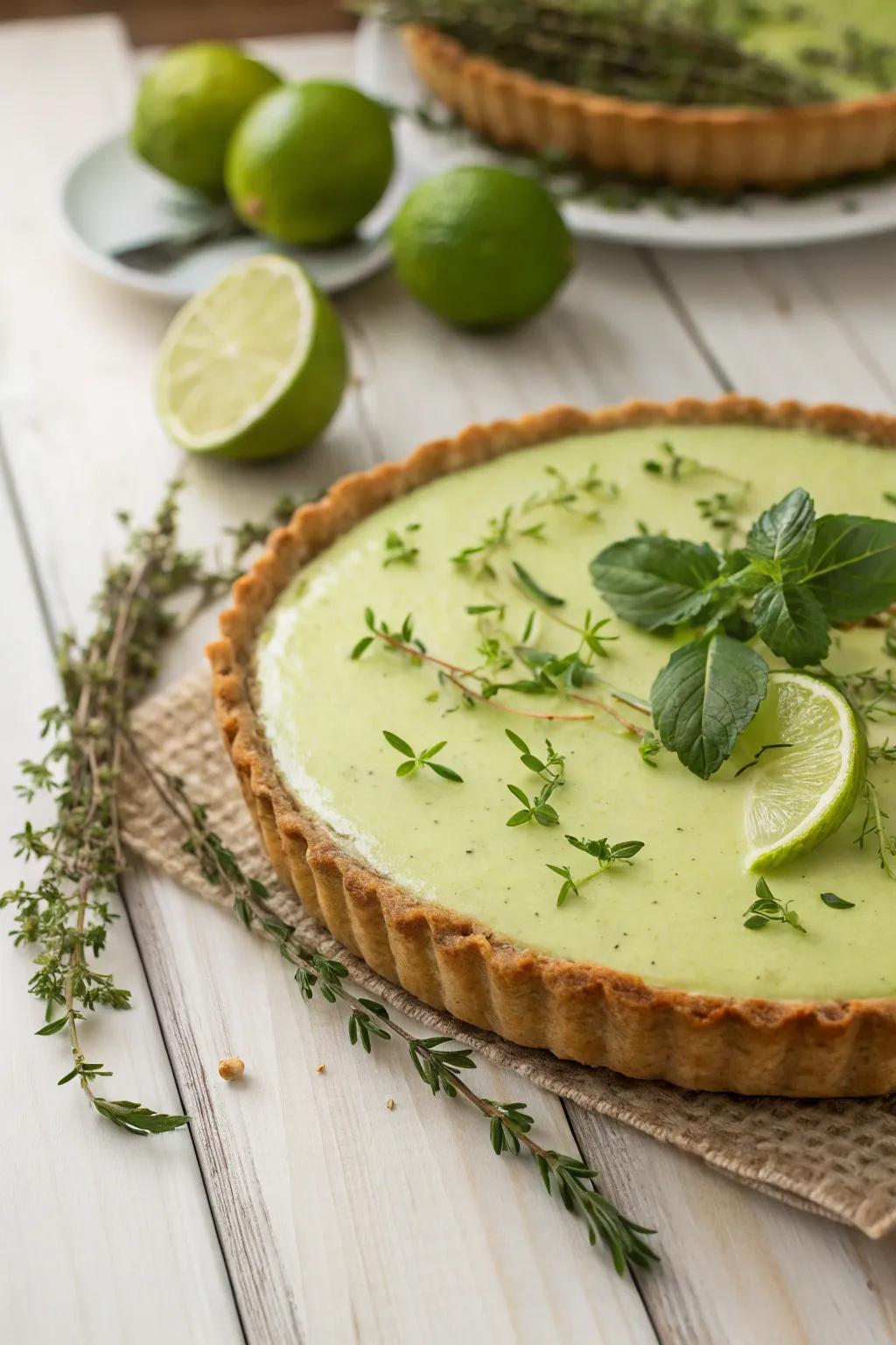 Fresh herbs introducing a cultured and unanticipated design.