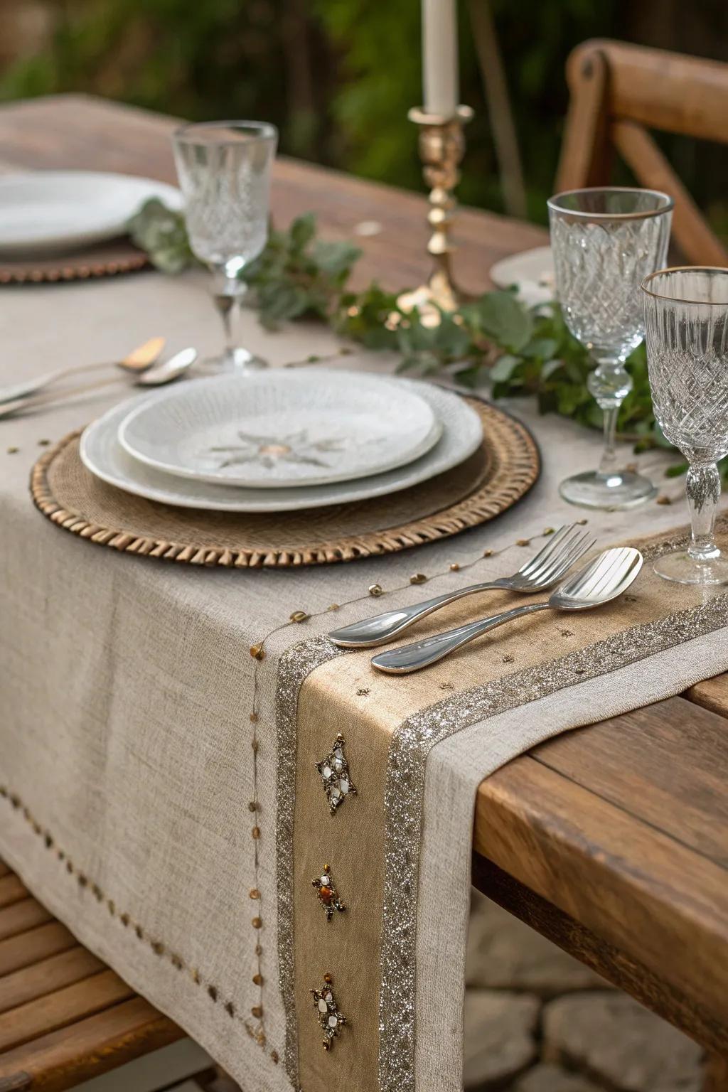 Metallic details add a touch of down-to-earth glam.