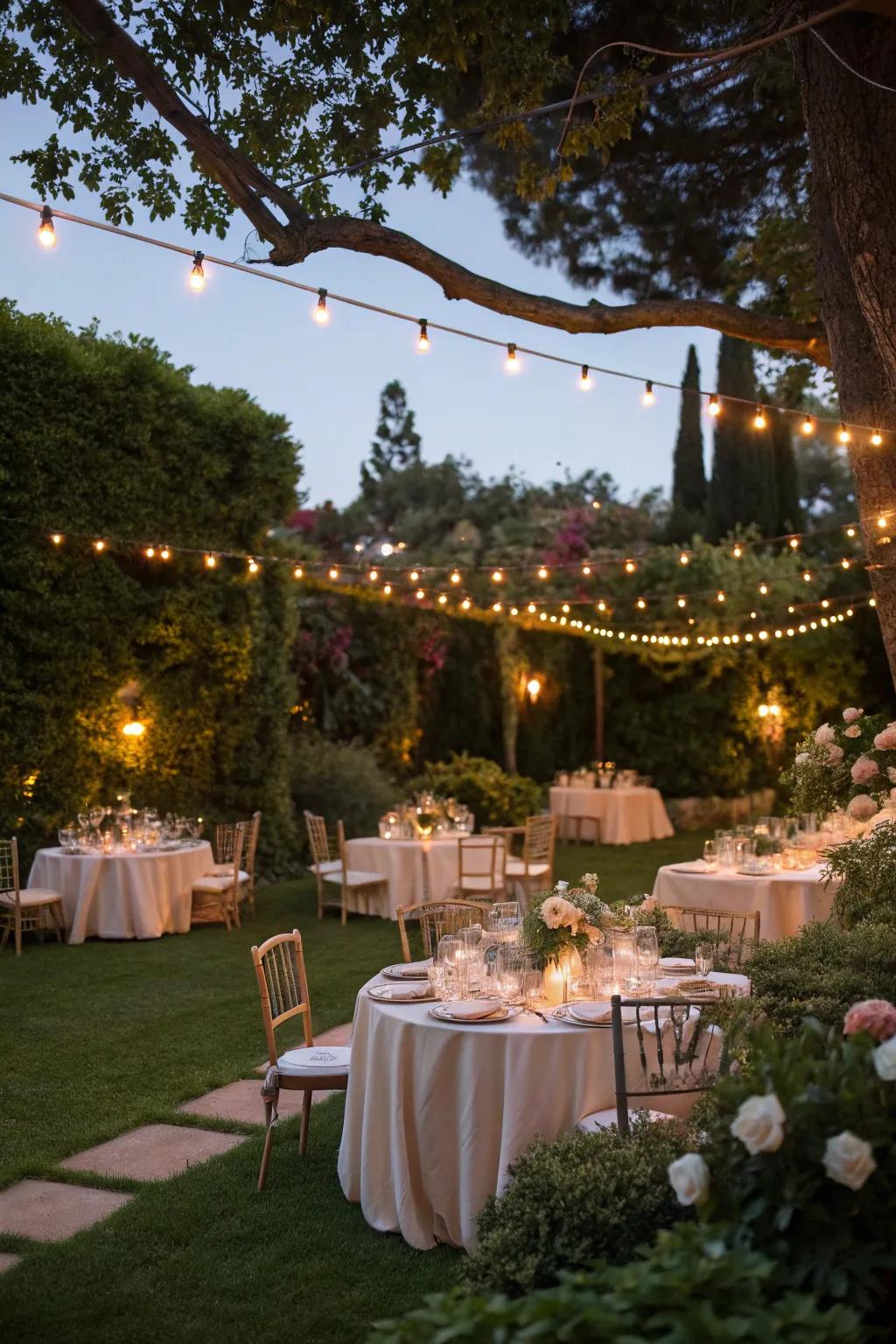 A twilight garden festivity fashions a magical fall evening.