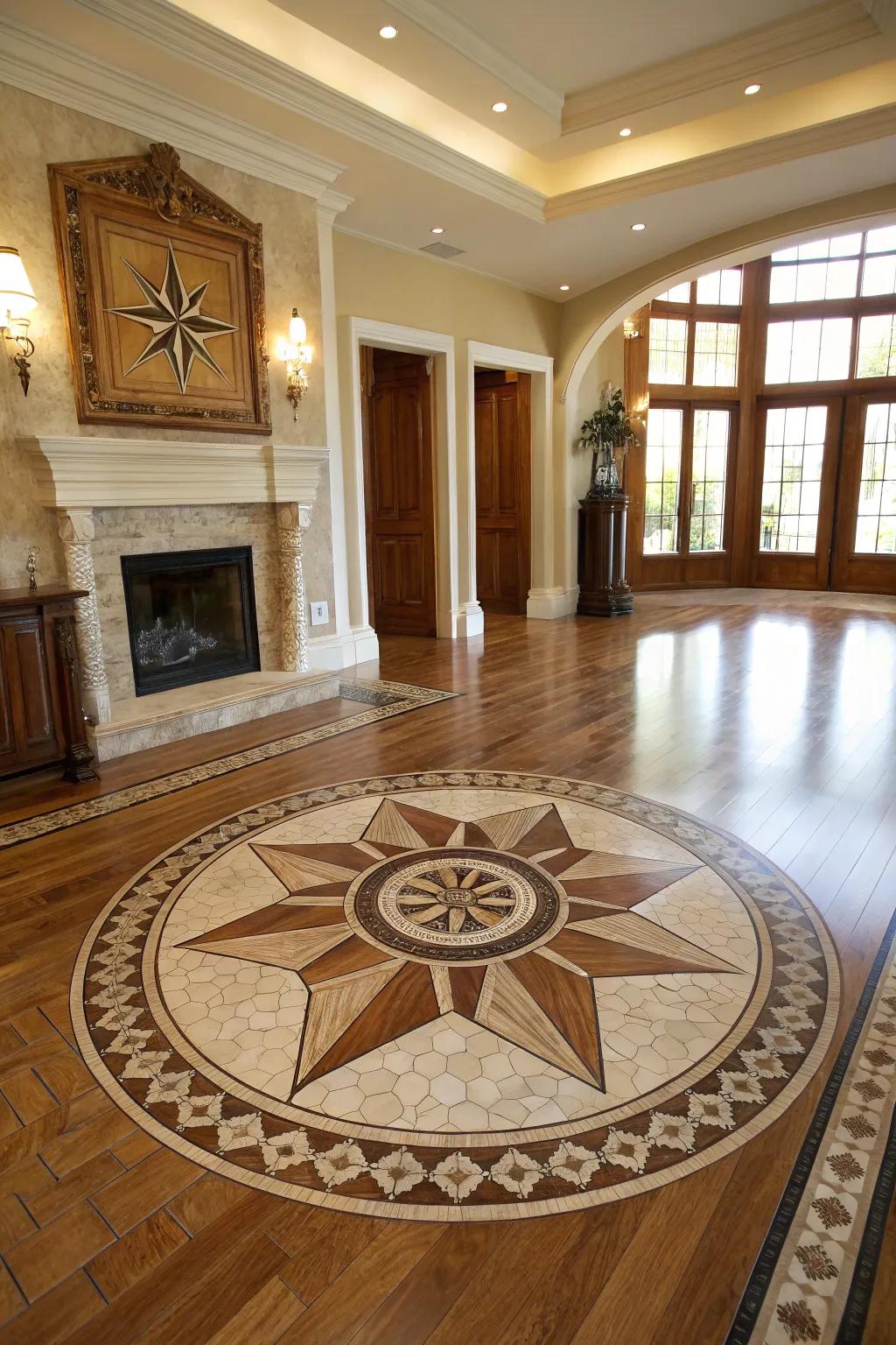 A grand focal that is a floor masterpiece.